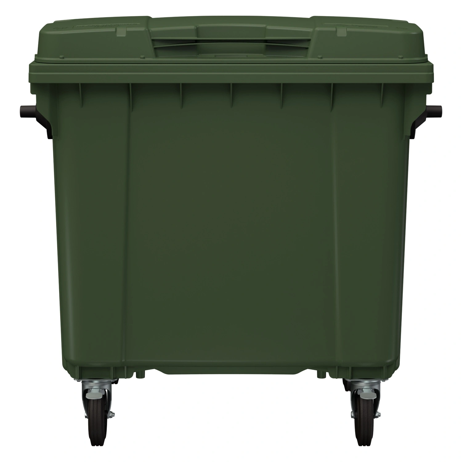 Мусорный контейнер 1100 л iPlast зелёный 4-колёсный с зелёной крышкой N1 (20.807.1)