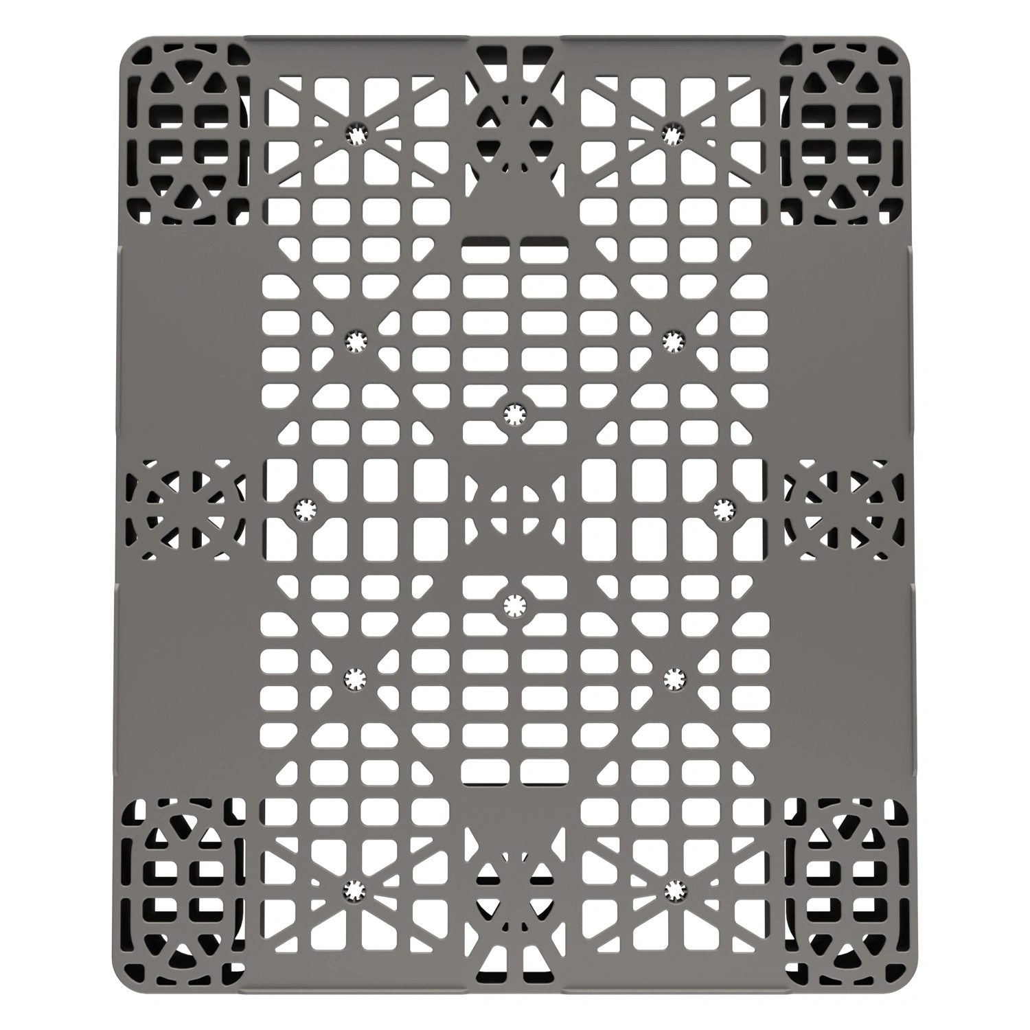 Пластиковый паллет 1200x1000x150 мм iPlast серый перфорированный на 2 полозьях с бортиком Пластиковый паллет 1200x1000x150 мм iPlast серый перфорированный на 2 полозьях с бортиком