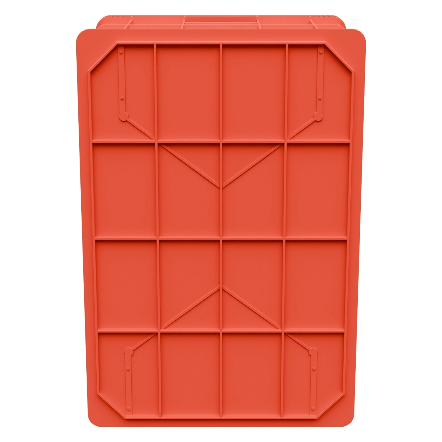 Пищевой ящик универсальный 600х400х259 мм iPlast красный ЭКО с перфорированными стенками и сплошным дном