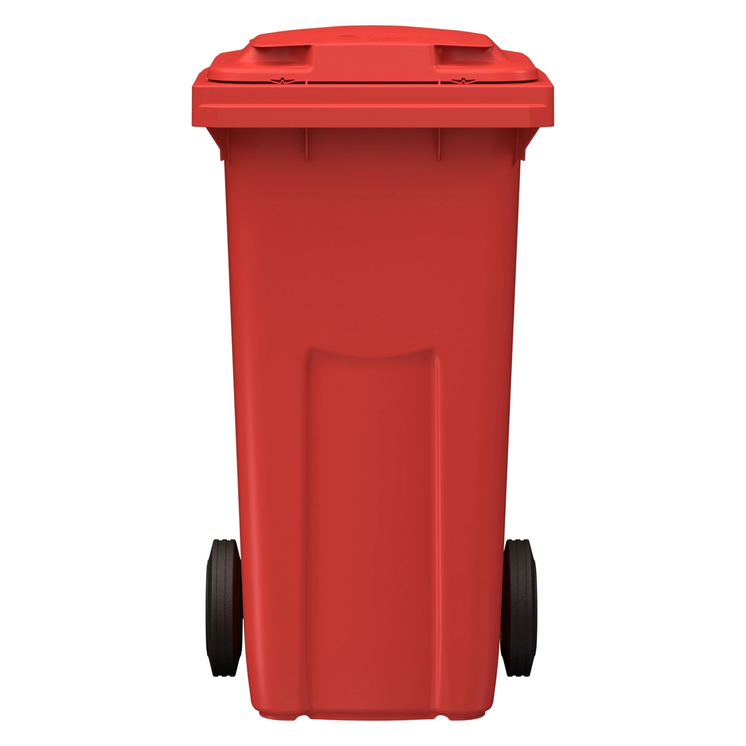 Мусорный контейнер 120 л iPlast красный 2-колёсный (д. 200 мм) с красной крышкой NEW (20.805)