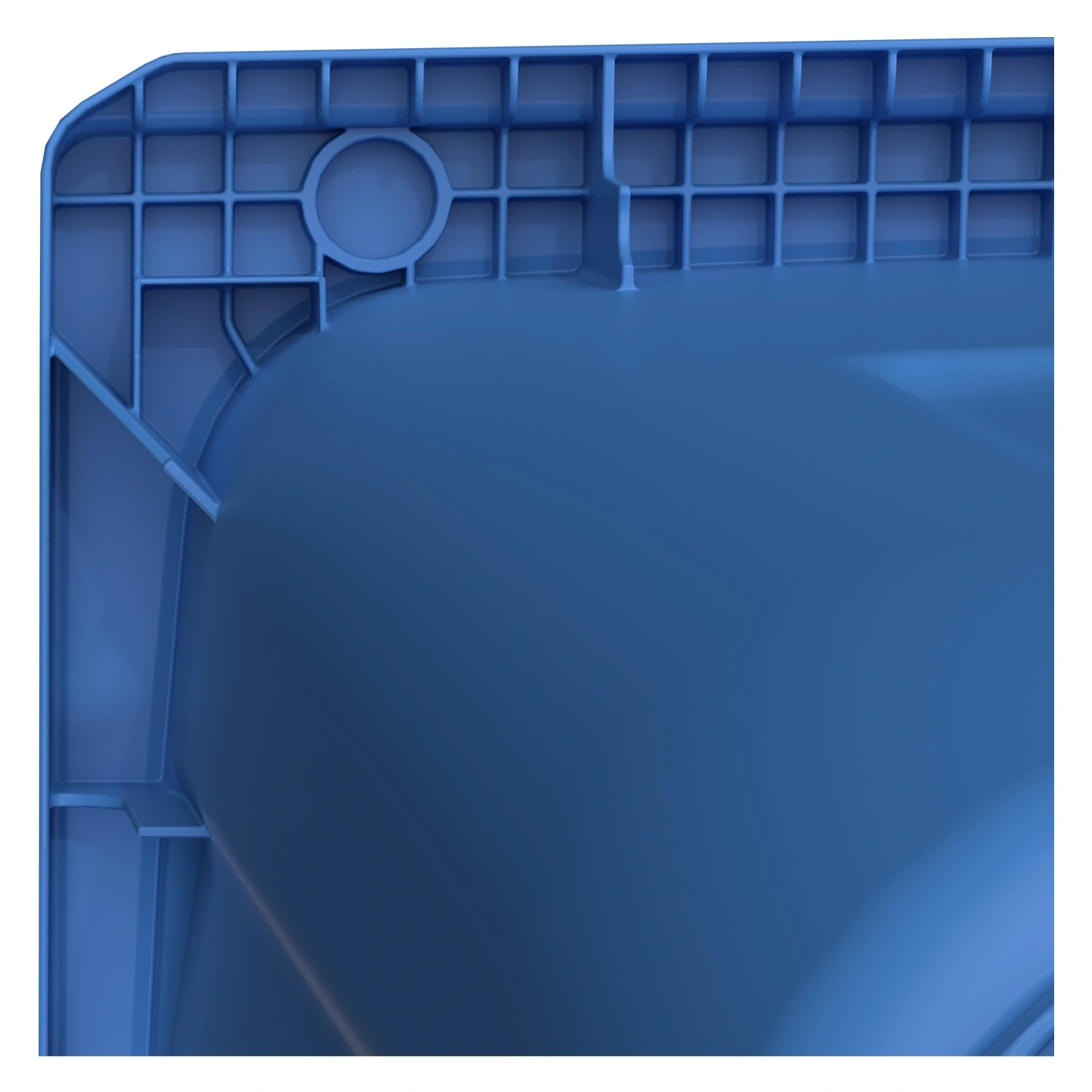 Мусорный контейнер 240 л iPlast тёмно-голубой 2-колёсный (д. 200 мм) с тёмно-голубой крышкой