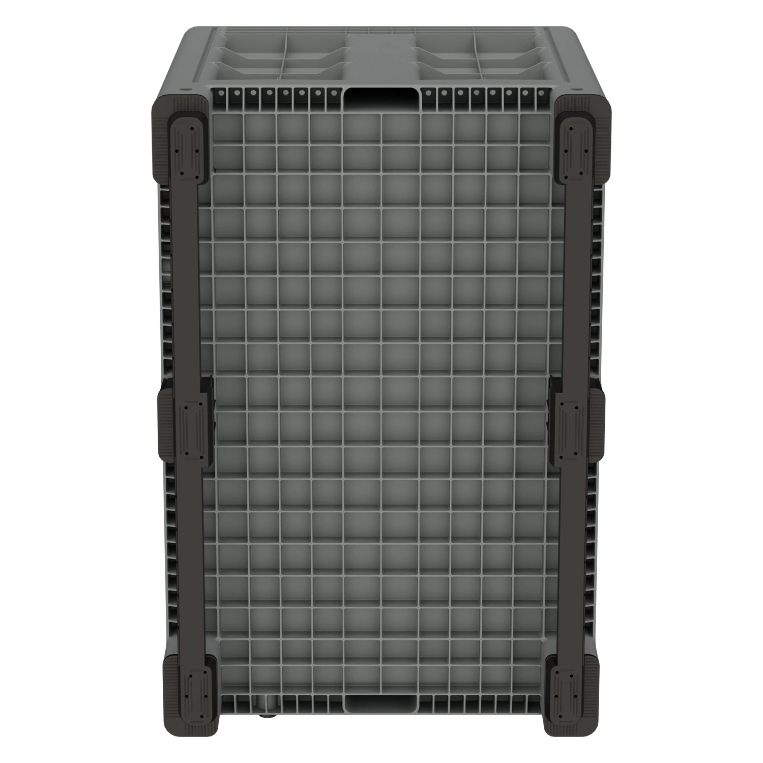 Большой контейнер 1200х800х800 мм iPlast iBOX светло-серый со сплош. стенками, дном на полозьях с пробкой 2 дюйма