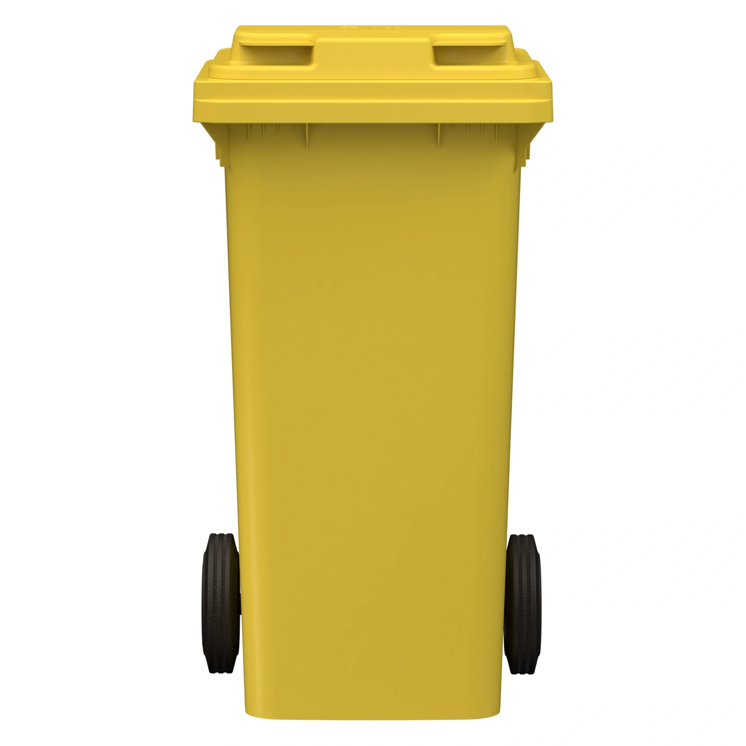 Мусорный контейнер 120 л iPlast жёлтый 2-колёсный (д. 200 мм) с жёлтой крышкой