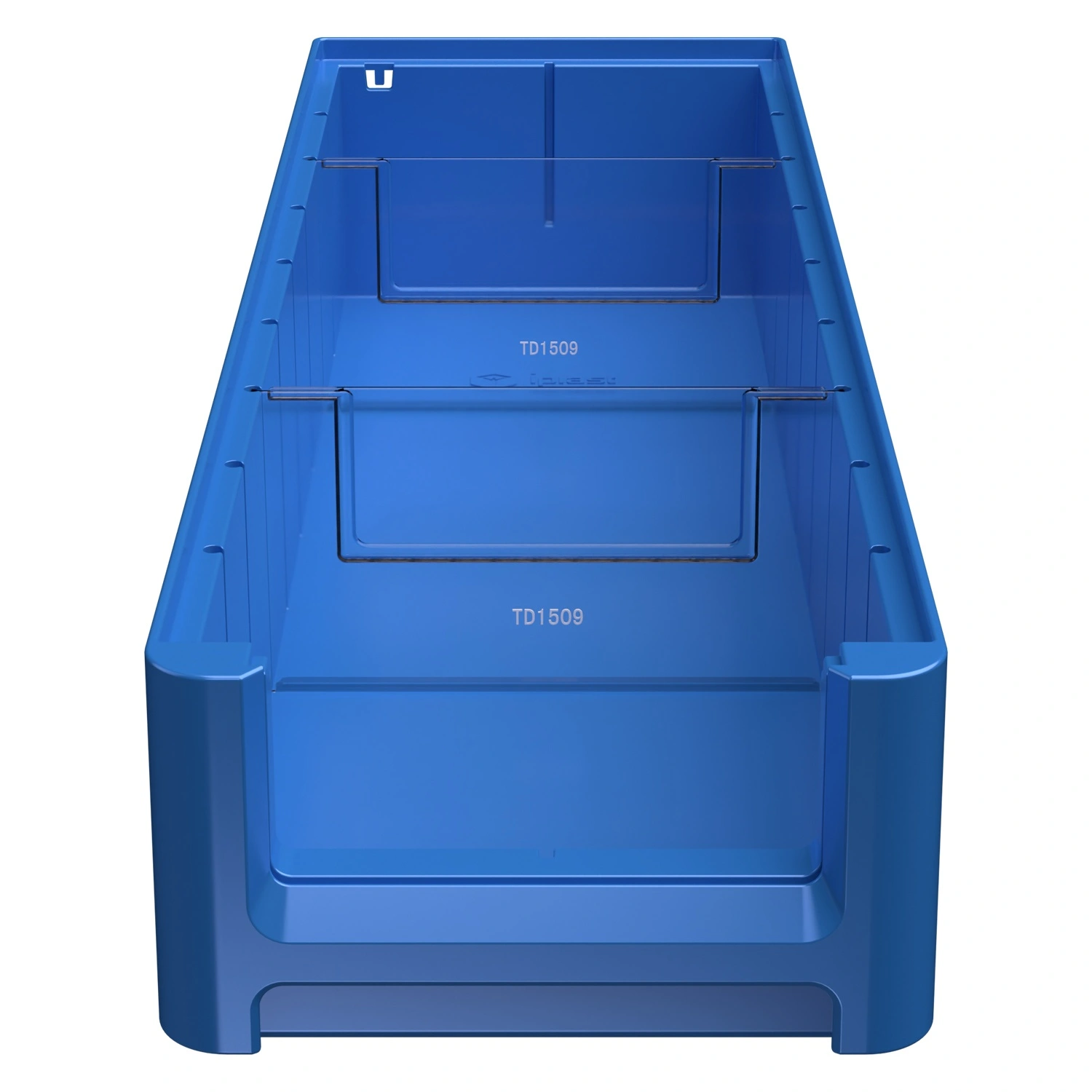 Полочный контейнер SK-51509 500х155х90 мм iPlast голубой с 2 поперечными перегородками Полочный контейнер SK-51509 500х155х90 мм iPlast голубой с 2 поперечными перегородками