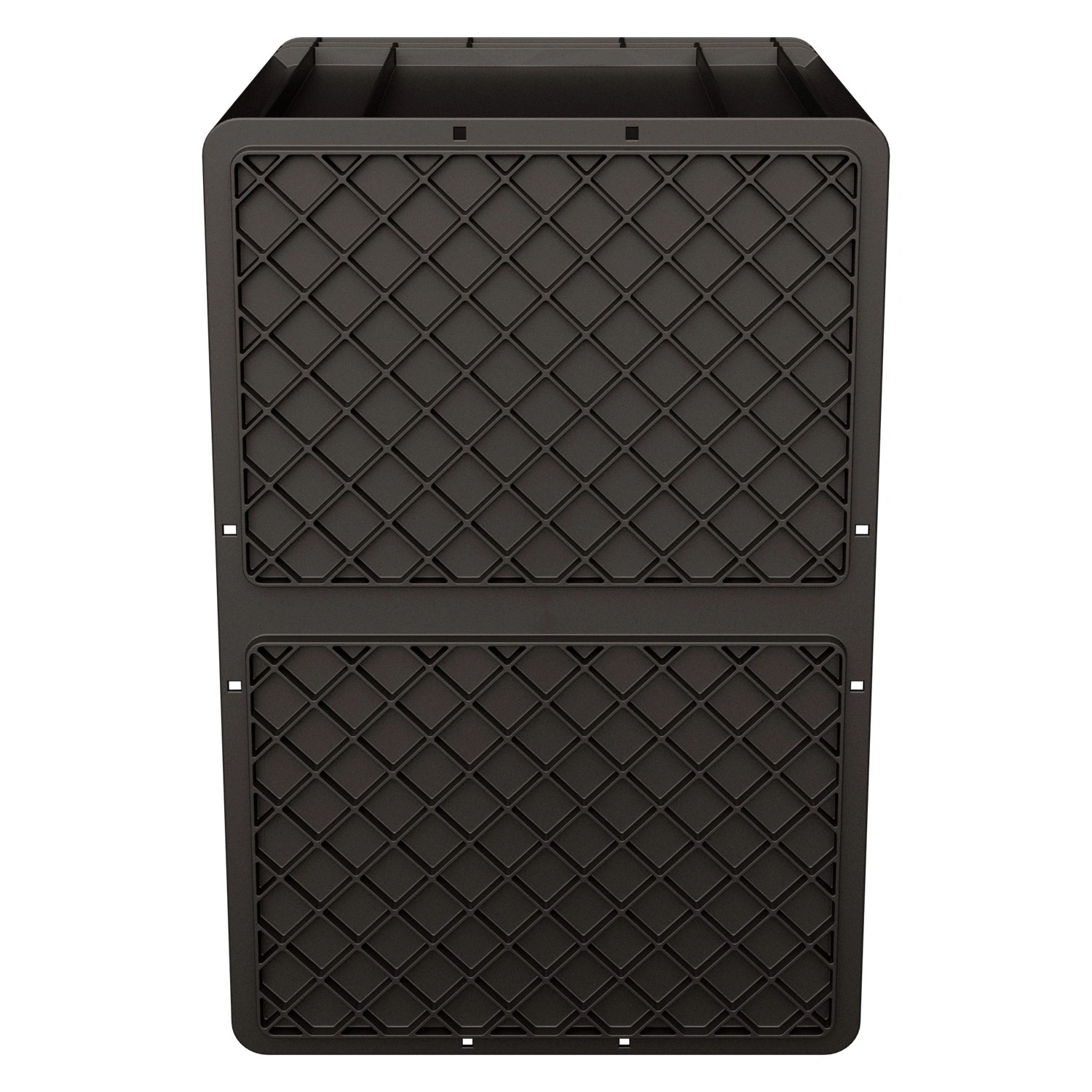 Евроконтейнер ЕС-6442.3 600х400х420 мм iPlast чёрный ЭКО с усиленным дном, открытыми ручками