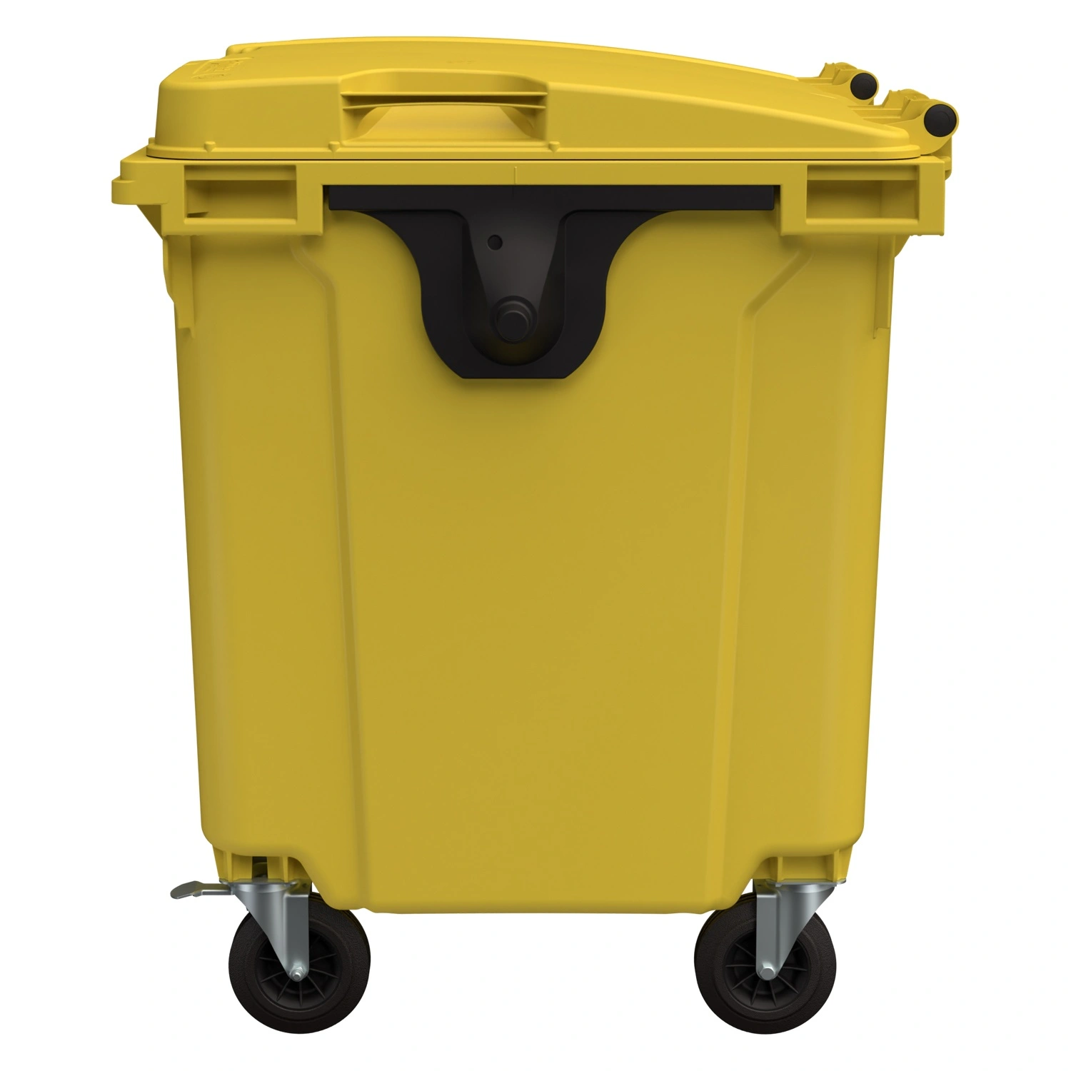 Мусорный контейнер 1100 л iPlast жёлтый 4-колёсный с жёлтой крышкой N1 (20.807.1)