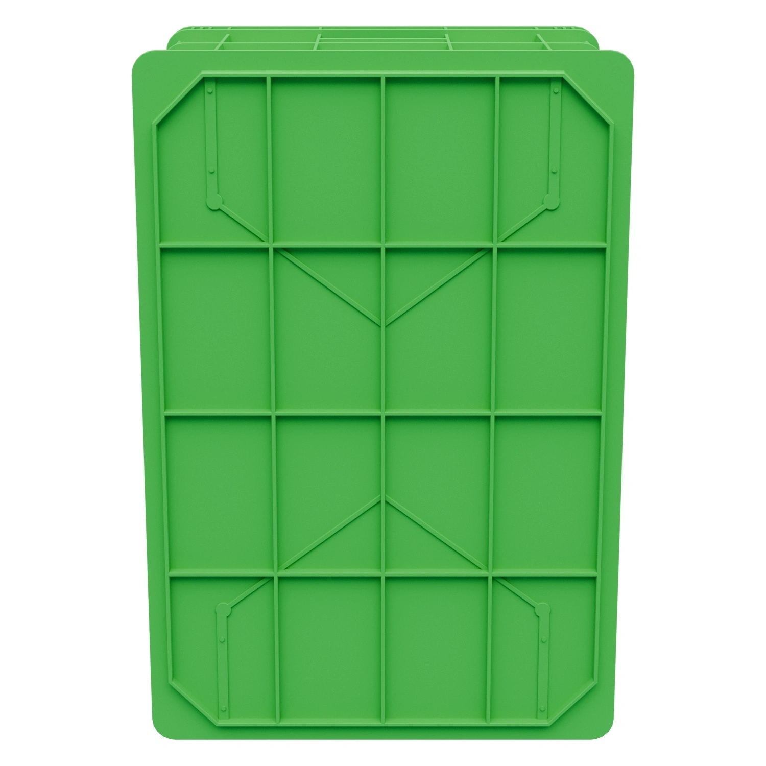 Пищевой ящик универсальный 600х400х259мм iPlast салатовый ЭКО с перфорированными стенками и сплошным дном
