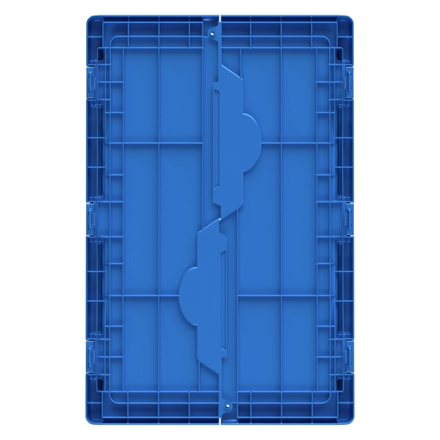 Крышка пластиковая LF-64 610х410 мм iPlast голубая распашная c осями для контейнера KV-6417, 6422, 6427