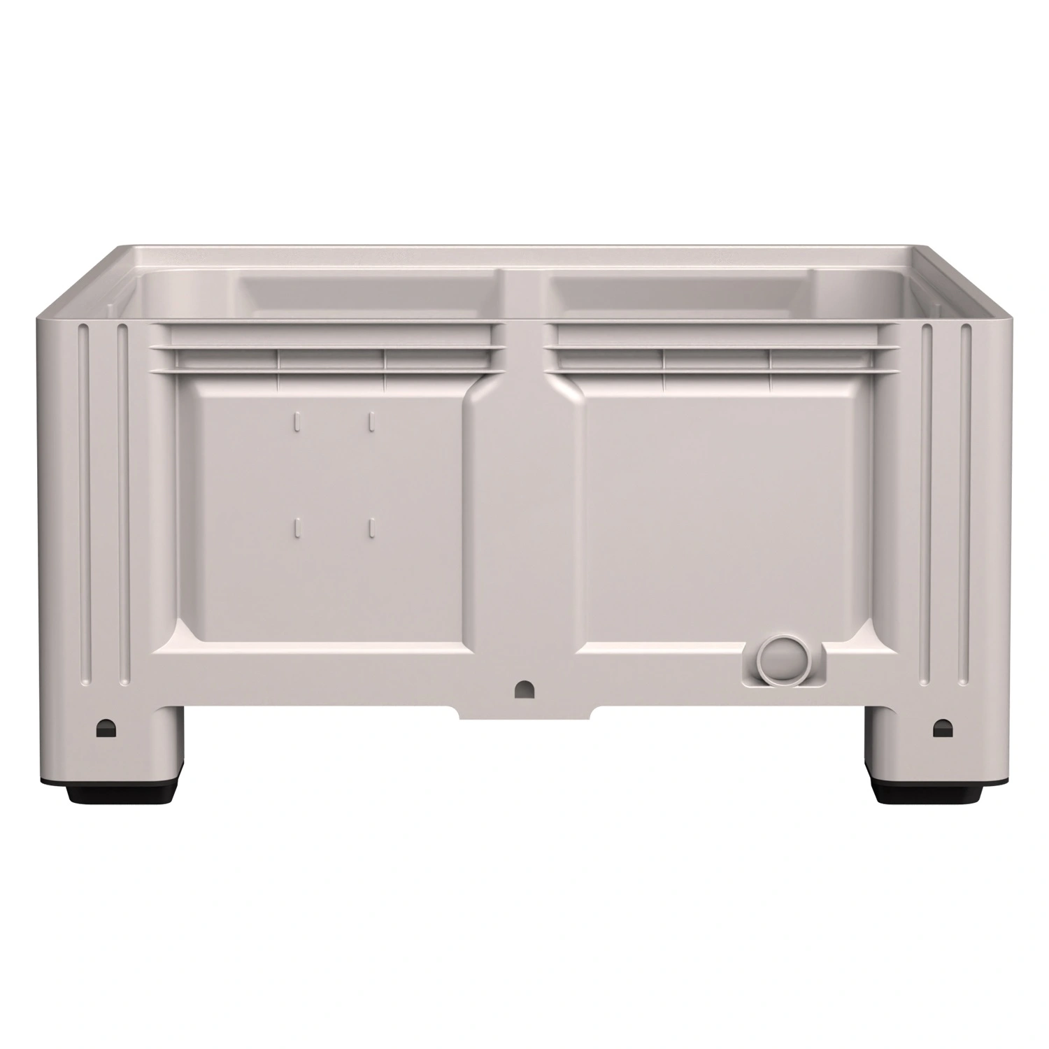 Большой контейнер 1130x1130x580 мм iPlast iBOX светло-серый со сплошными стенками и дном, на ножках
