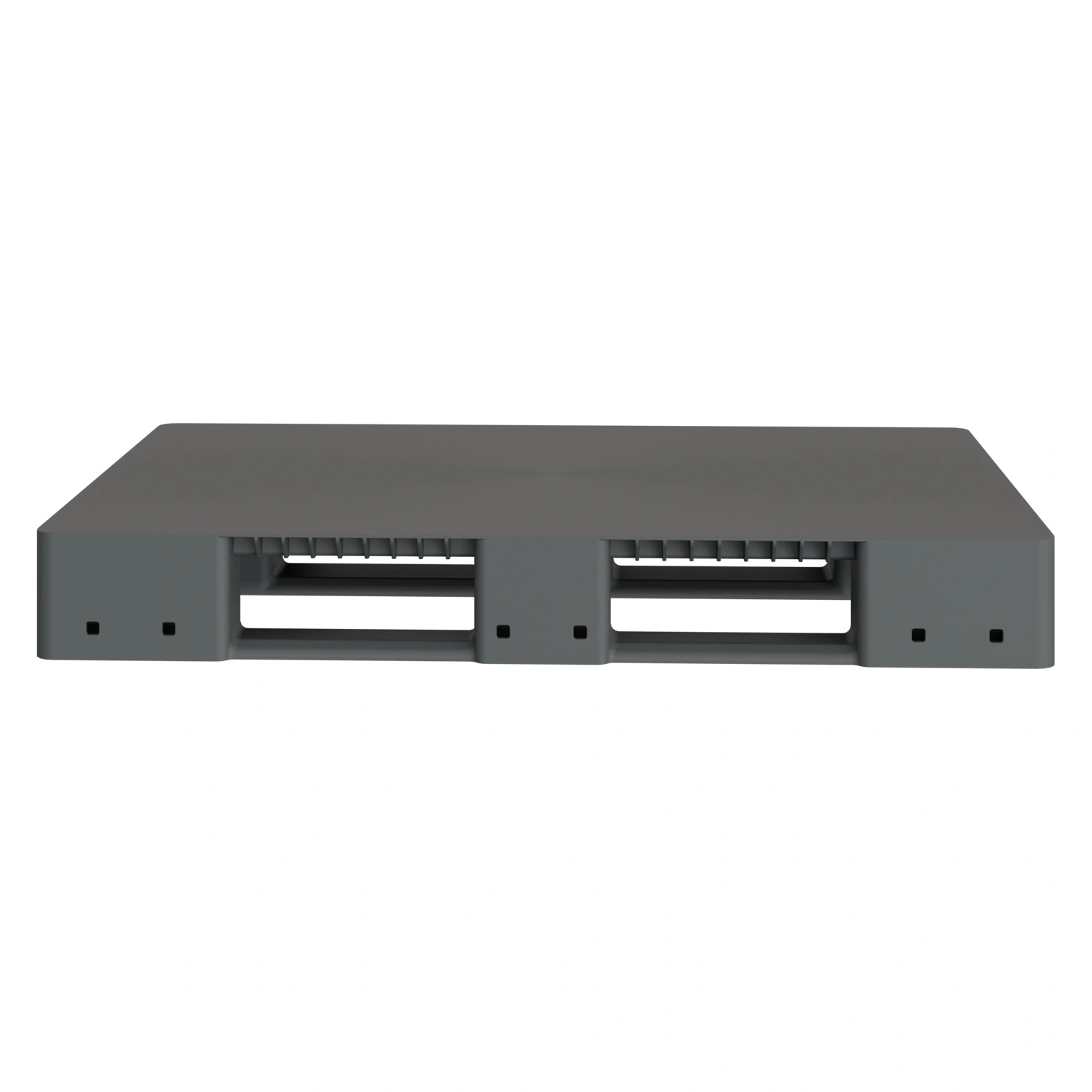 Пластиковый паллет 1200х800х150 мм iPlast серый сплошной на 3 полозьях без бортика