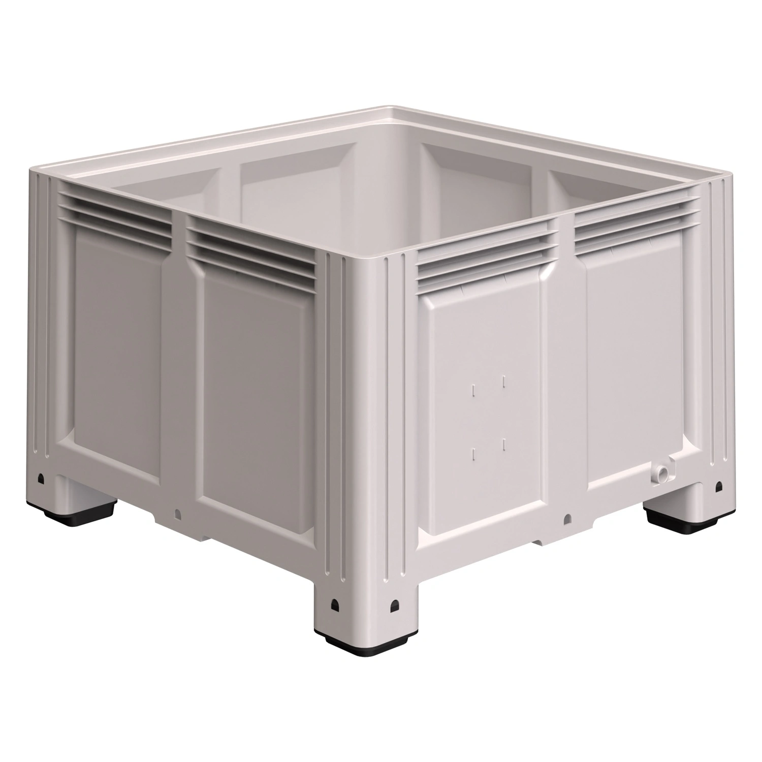 Большой контейнер 1130x1130x760 мм iPlast iBOX светло-серый со сплошными стенками и дном, на ножках Большой контейнер 1130x1130x760 мм iPlast iBOX светло-серый со сплошными стенками и дном, на ножках