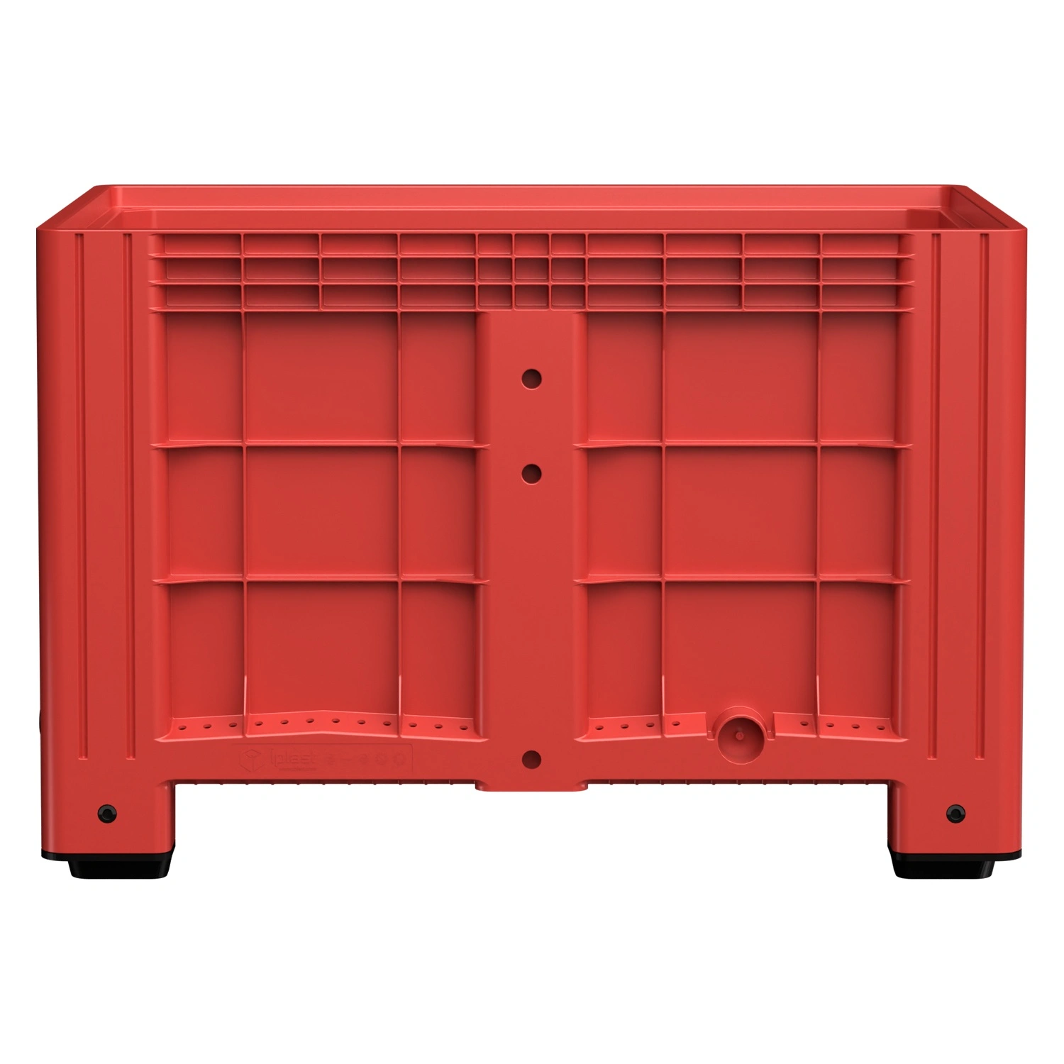 Большой контейнер 1200x800x800 мм iPlast iBOX красный со сплошными стенками и дном, на ножках