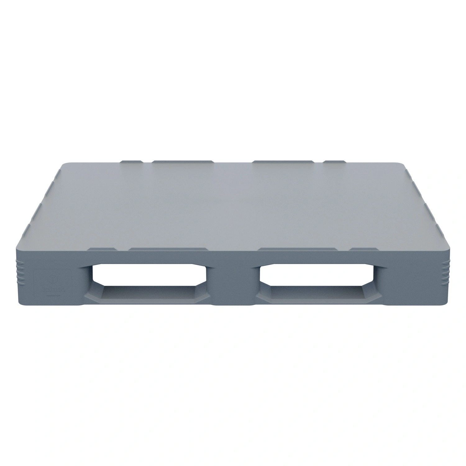 Пластиковый паллет 1200х800х150 мм iPlast светло-серый сплошной на 3 полозьях с бортиком