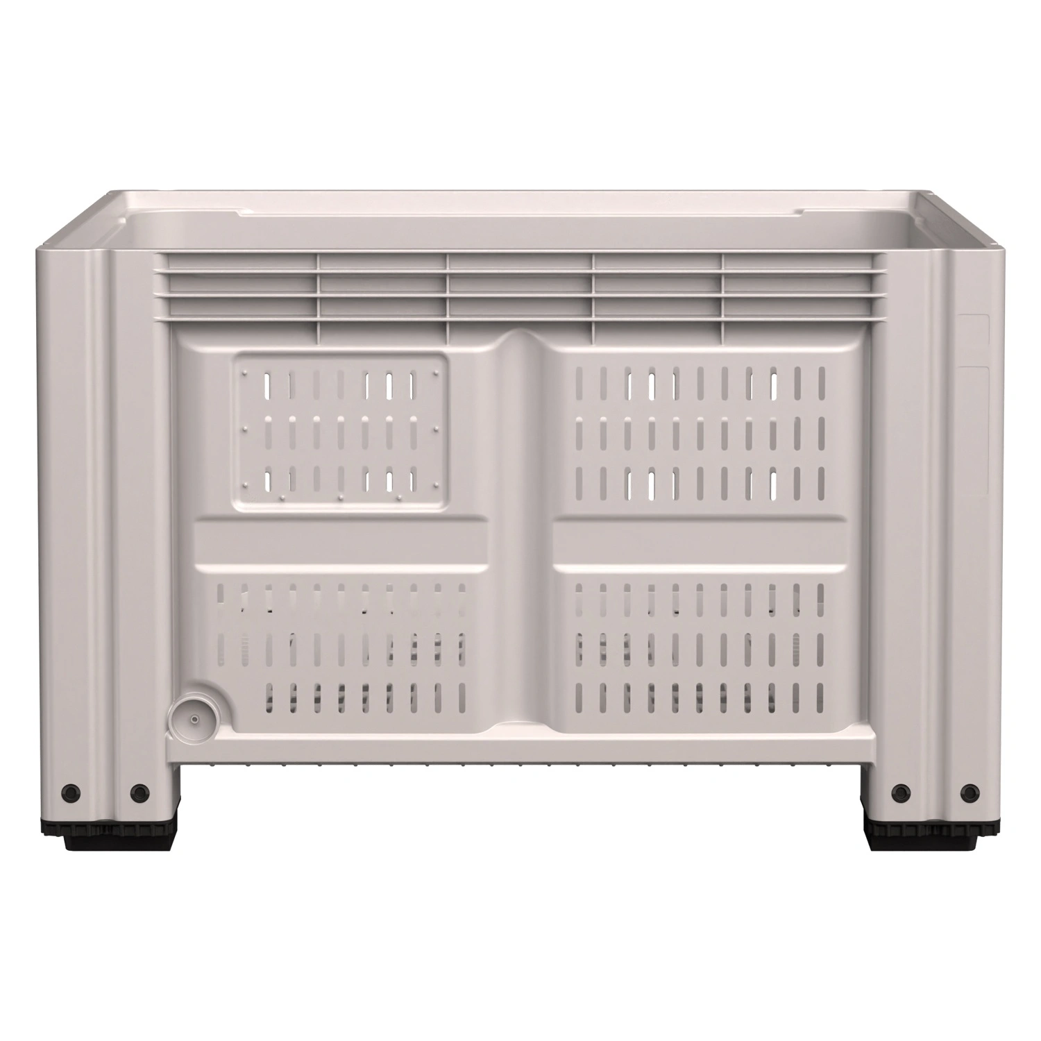 Большой контейнер 1200x1000x760 мм iPlast iBOX светло-серый c перфорированными стенками и дном, на ножках Большой контейнер 1200x1000x760 мм iPlast iBOX светло-серый c перфорированными стенками и дном, на ножках
