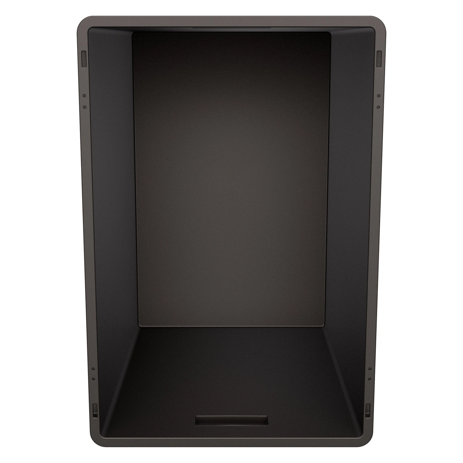 Евроконтейнер ЕС-6442.1 600х400х420 мм iPlast чёрный ЭКО со сплошным дном, открытыми ручками