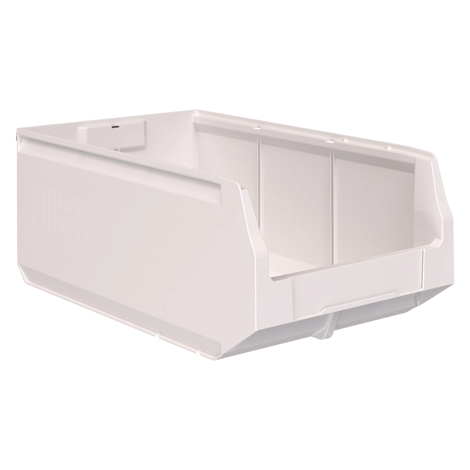 Складской лоток Logic Store 500x300x200 мм iPlast белый с отверстиями для перегородок