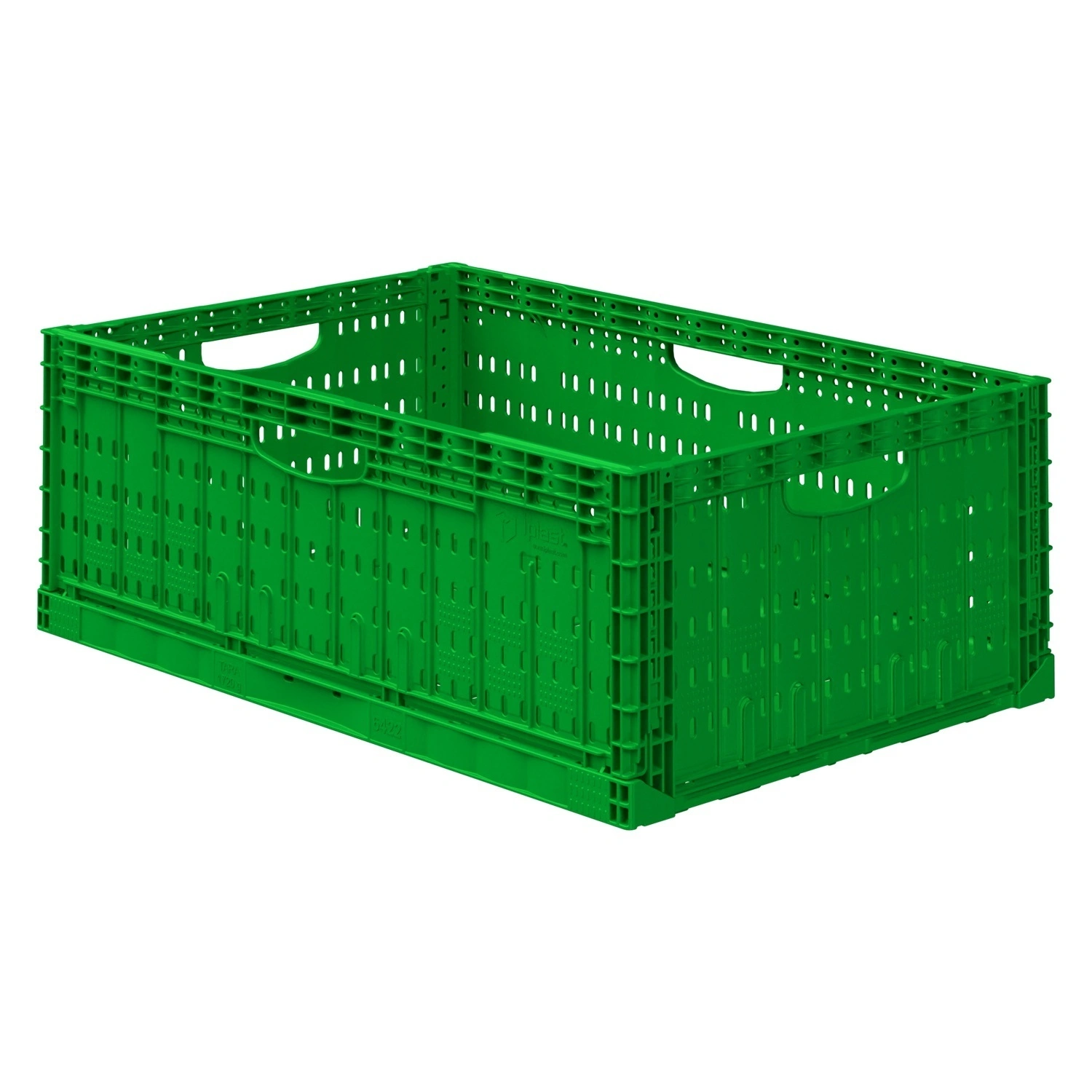 Складной ящик FC-6422 600х400х220 мм iPlast салатовый перфорированный