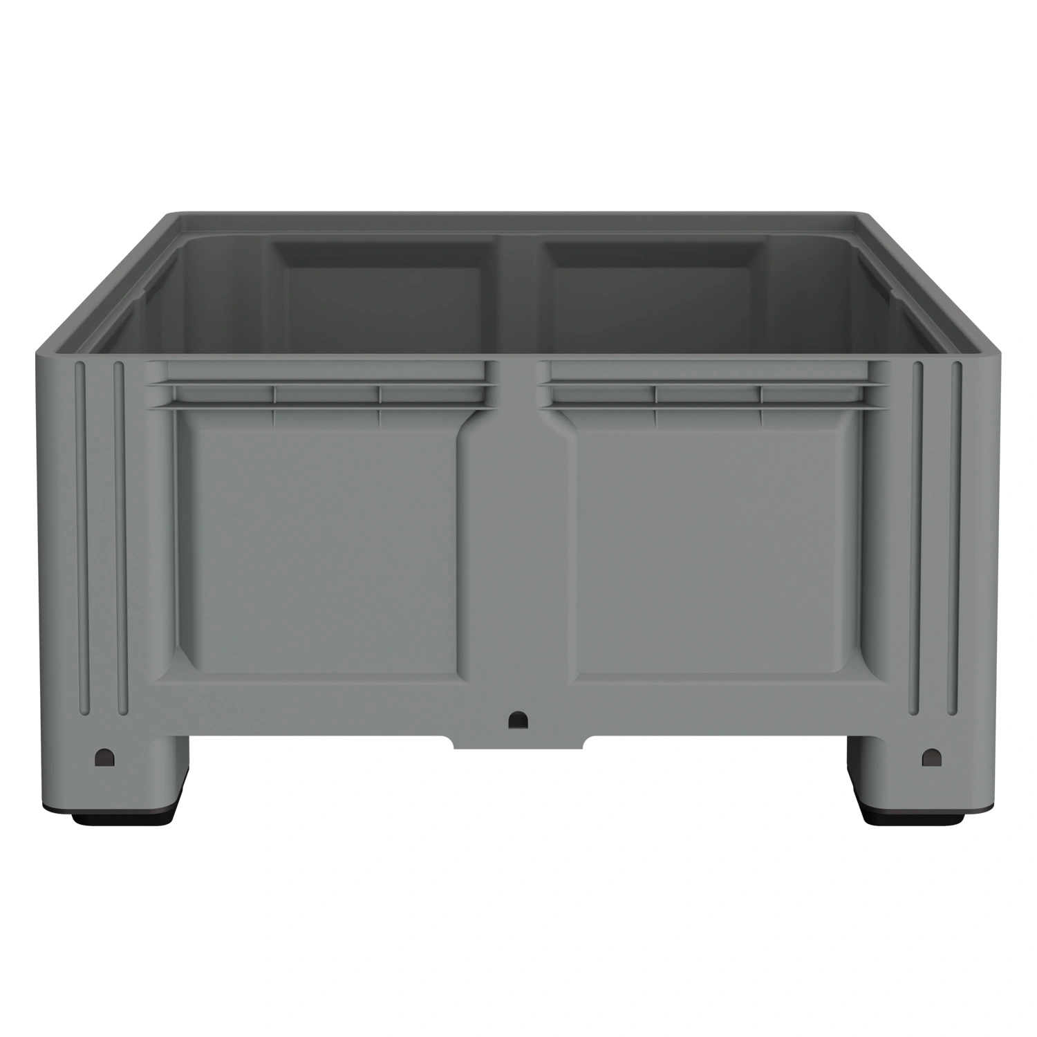 Большой контейнер 1130x1130x580 мм iPlast iBOX светло-серый со сплошными стенками и дном, на ножках