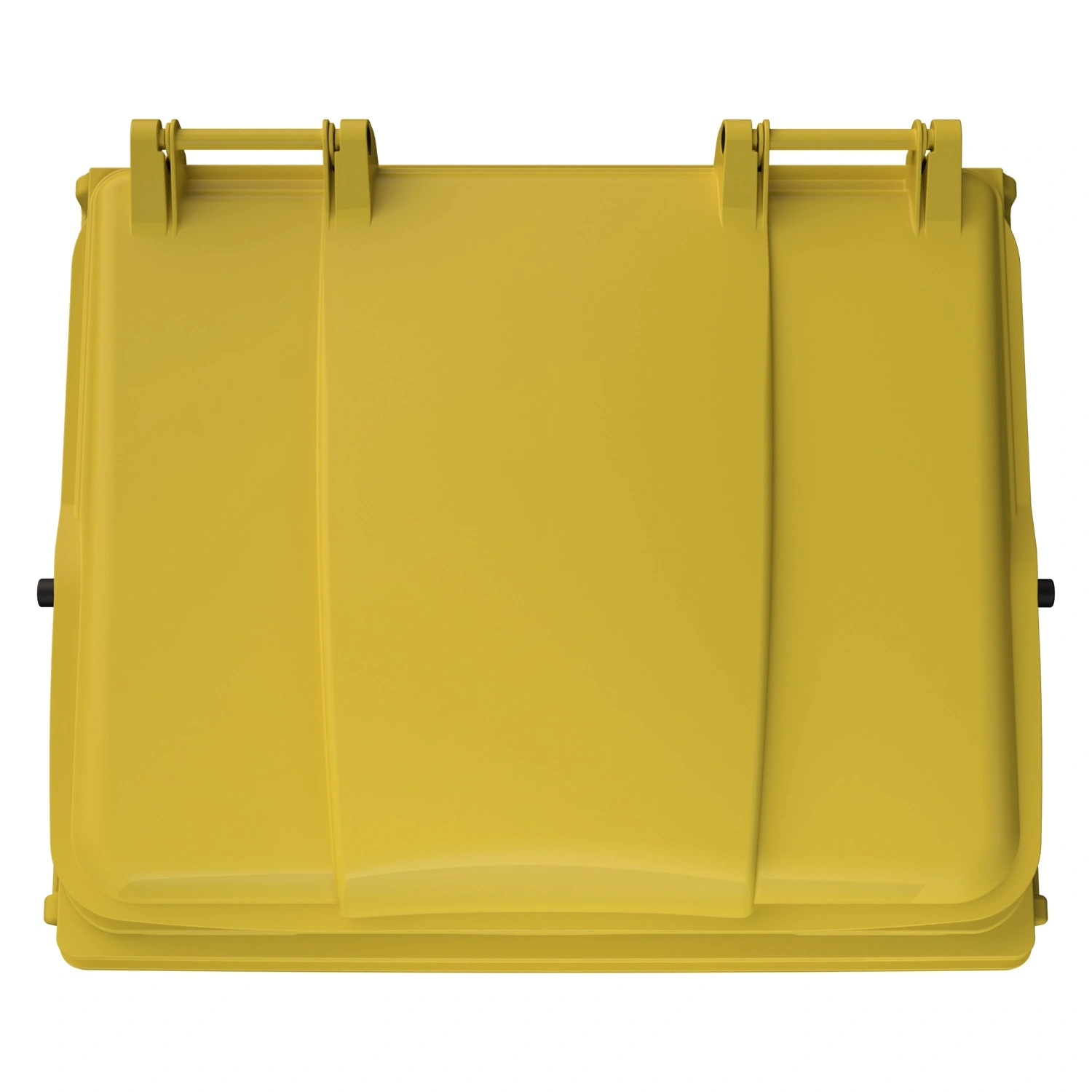 Мусорный контейнер 1100 л iPlast жёлтый 4-колёсный с жёлтой крышкой