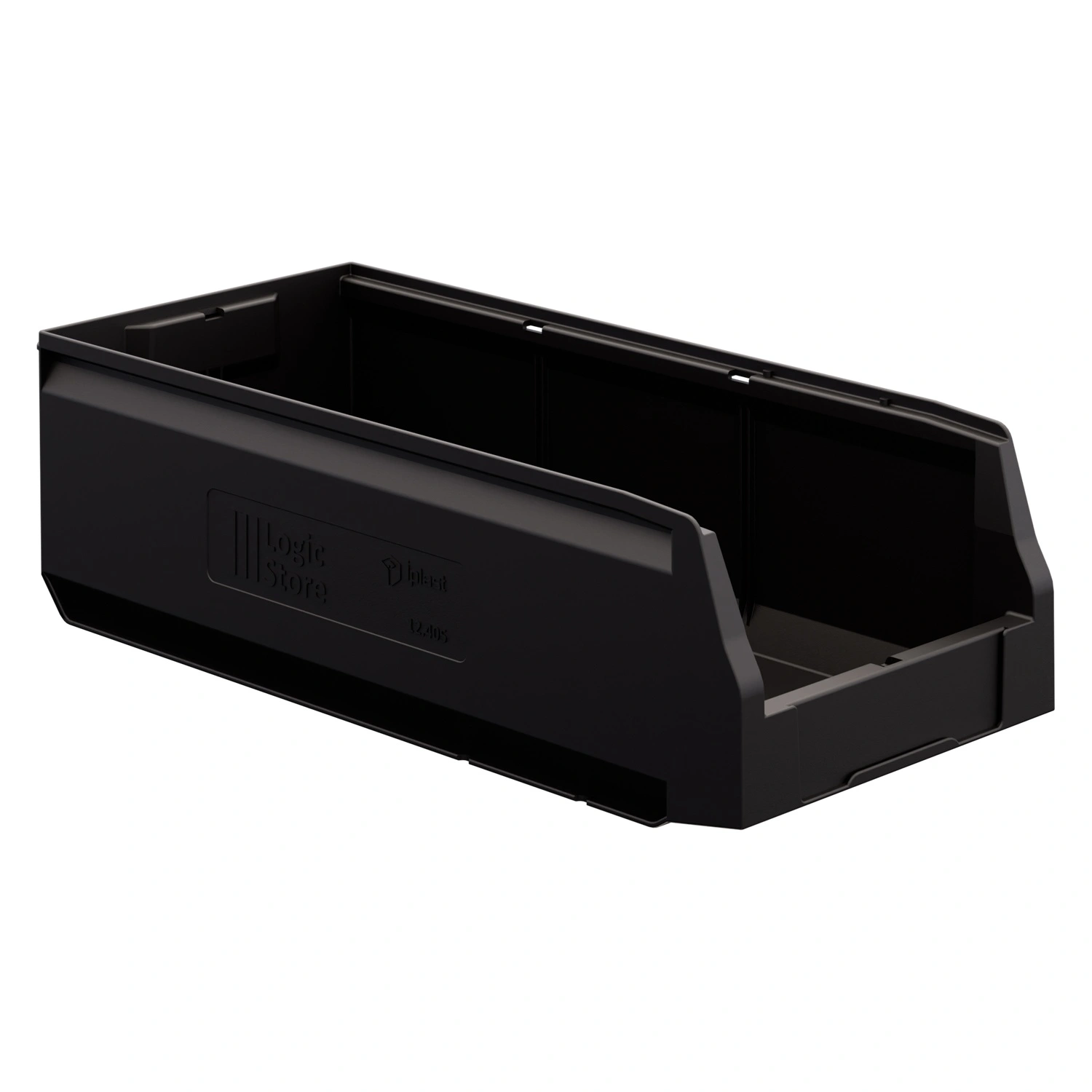 Складской лоток Logic Store 500х225х150 мм iPlast чёрный ЭКО с отверстиями для перегородок N1 (12.405.1)
