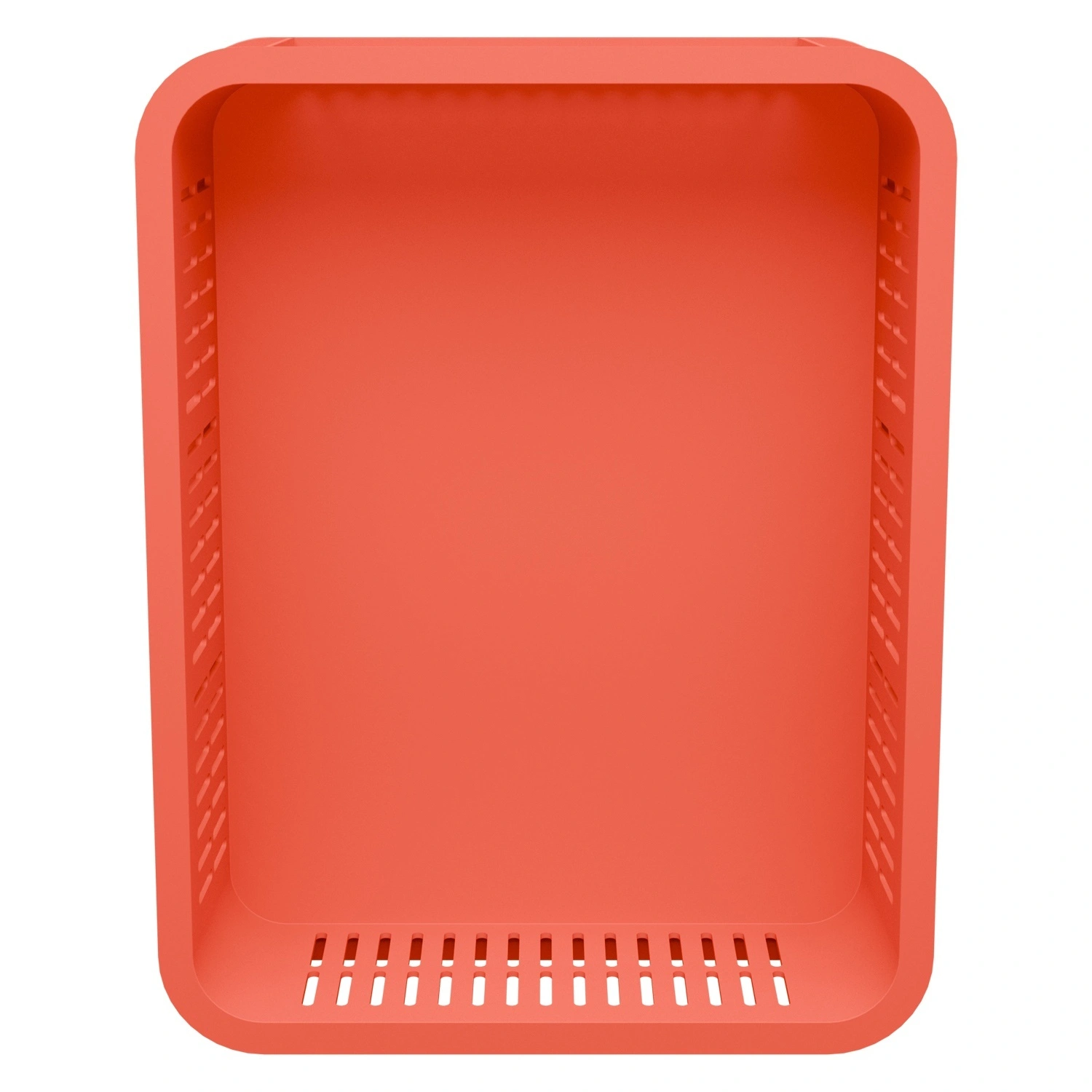 Пищевой ящик универсальный 435х335х110 мм iPlast красный ЭКО с перфорированными стенками и сплошным дном