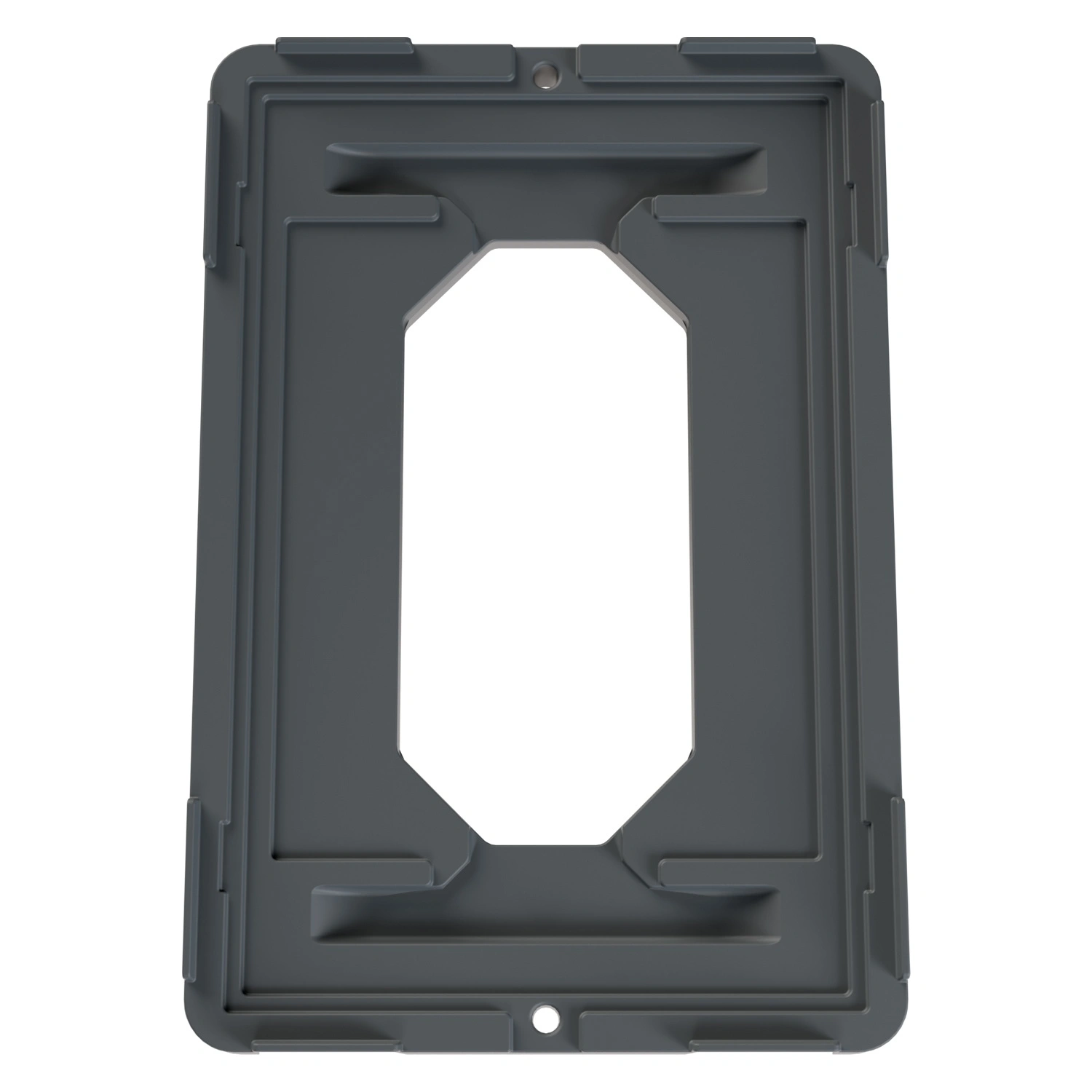 Складская тележка 620x420x185 мм iPlast серая 4-колёсная, без тормоза с отверстием