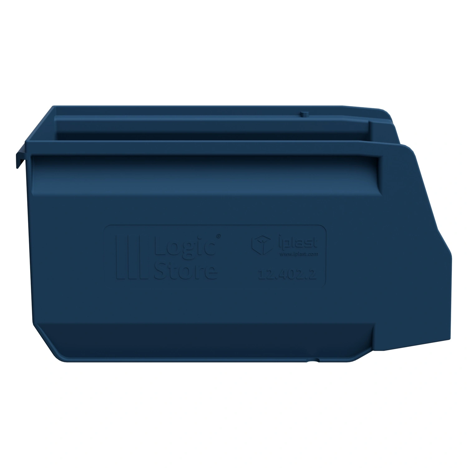 Складской лоток Logic Store 250х150х130 мм iPlast синий индиго с наклейкой 50х70 мм сбоку
