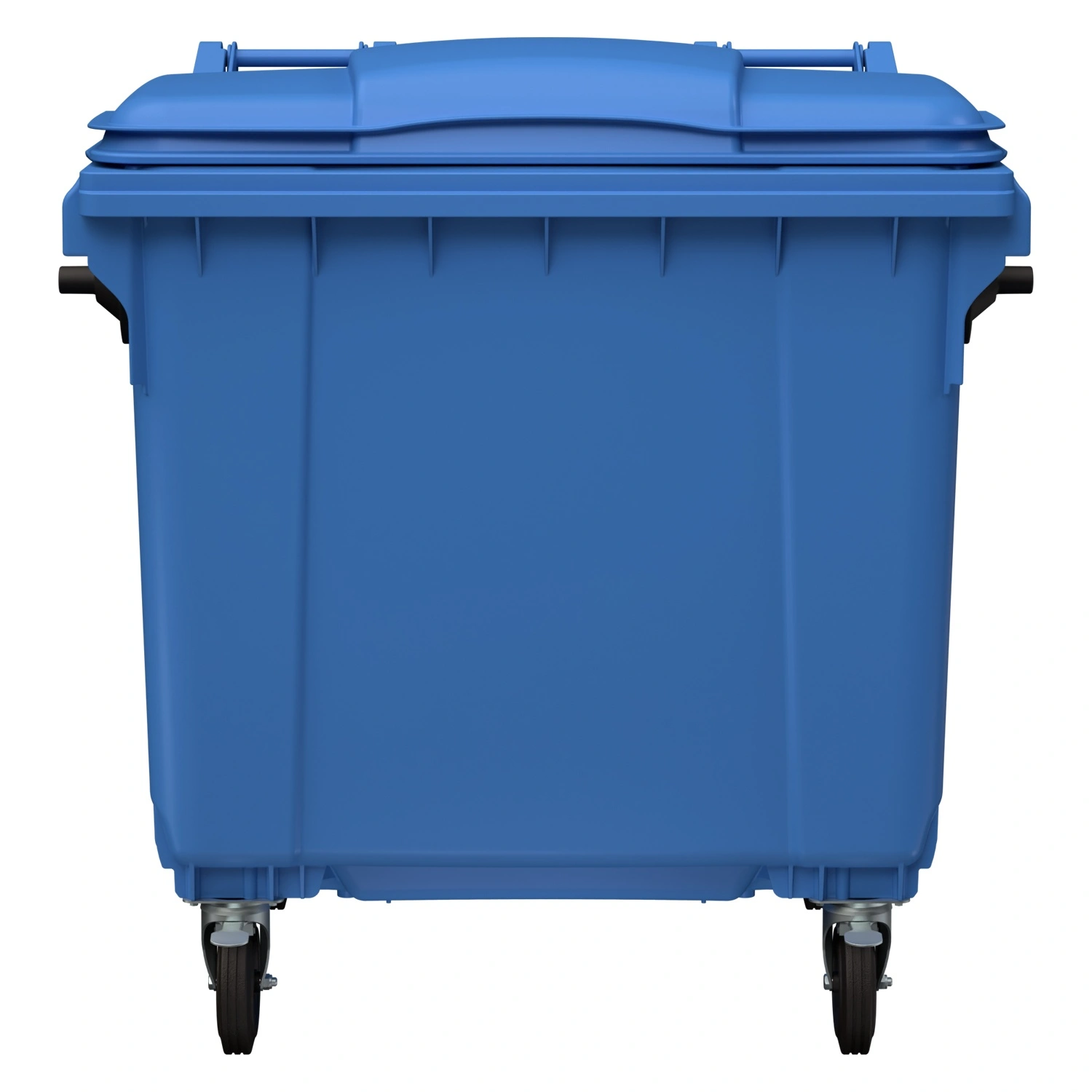 Мусорный контейнер 1100 л iPlast тёмно-голубой 4-колёсный с тёмно-голубой крышкой Мусорный контейнер 1100 л iPlast тёмно-голубой 4-колёсный с тёмно-голубой крышкой