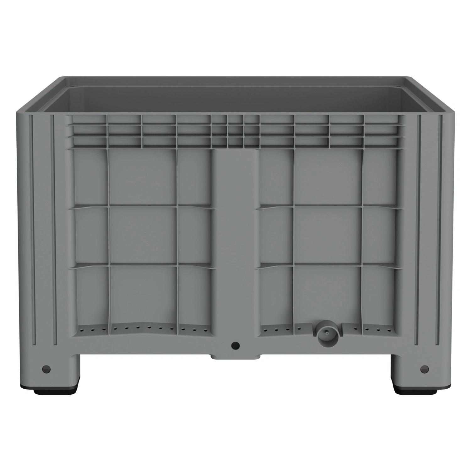 Уценённый большой контейнер 1200х800х800 мм iPlast iBOX светло-серый со сплошными стенками и дном, на ножках