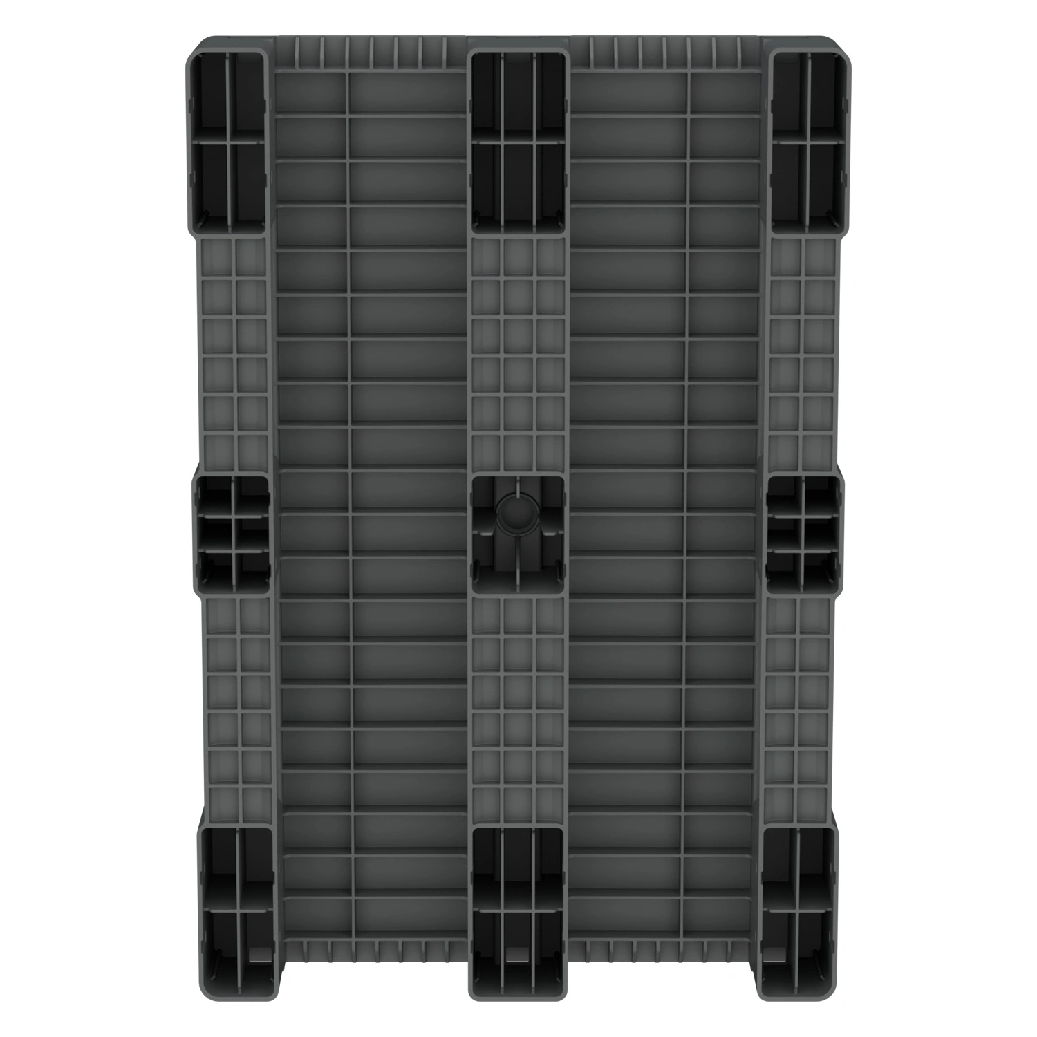 Пластиковый паллет 1200х800х150 мм iPlast серый ЭКО сплошной на 3 полозьях с бортиком