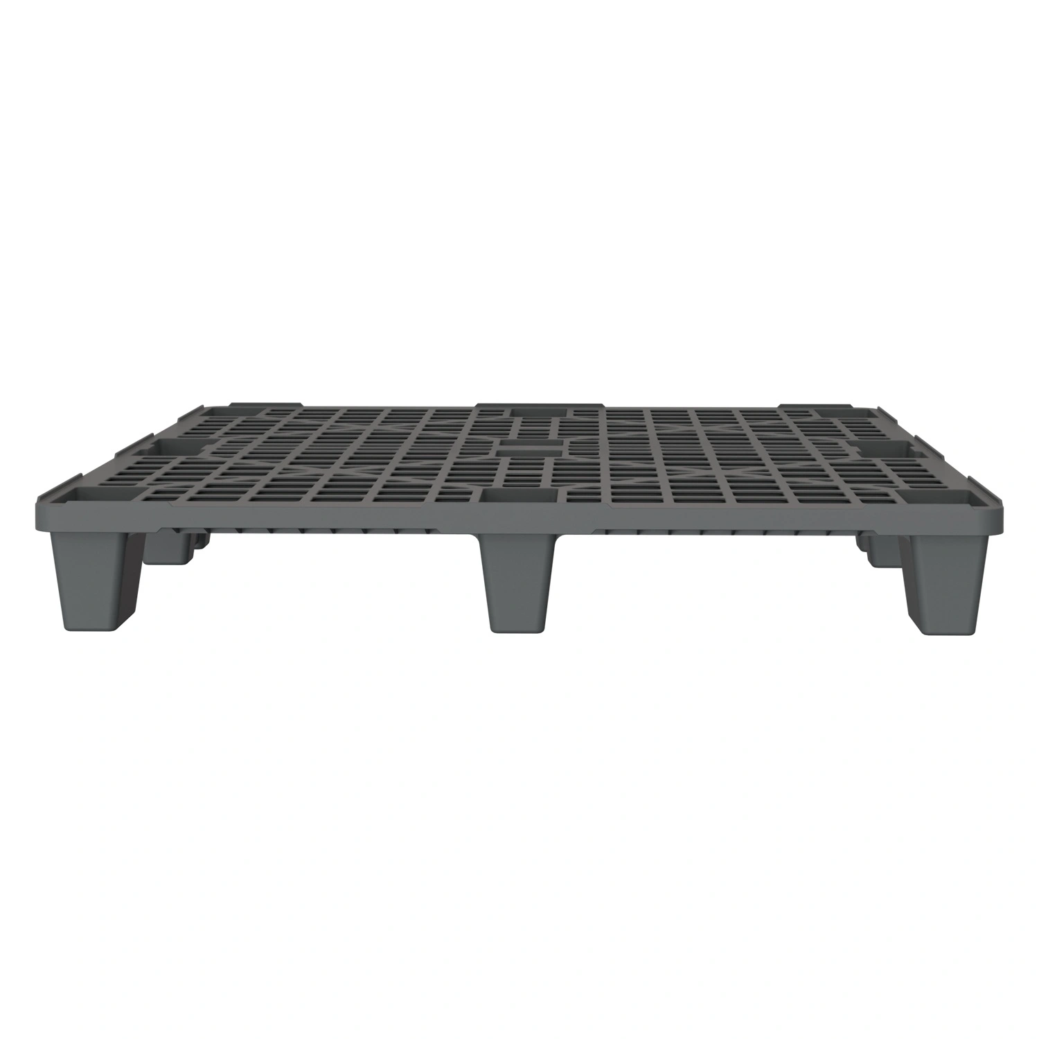 Пластиковый паллет 1200x1000x135 мм iPlast серый перфорированный на ножках с бортиком