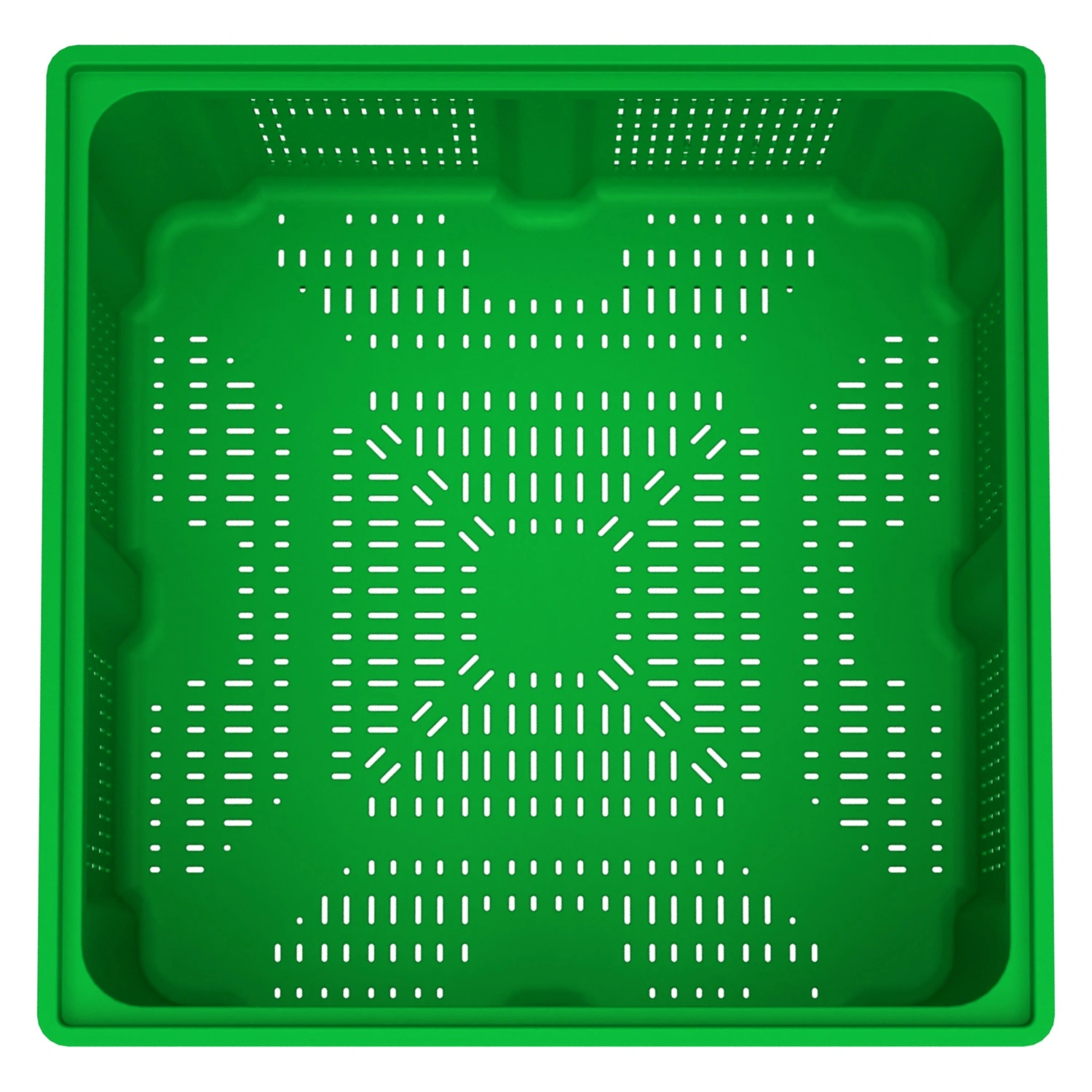Большой контейнер 1130x1130x760 мм iPlast iBOX салатовый c перфорированными стенками и дном, на ножках