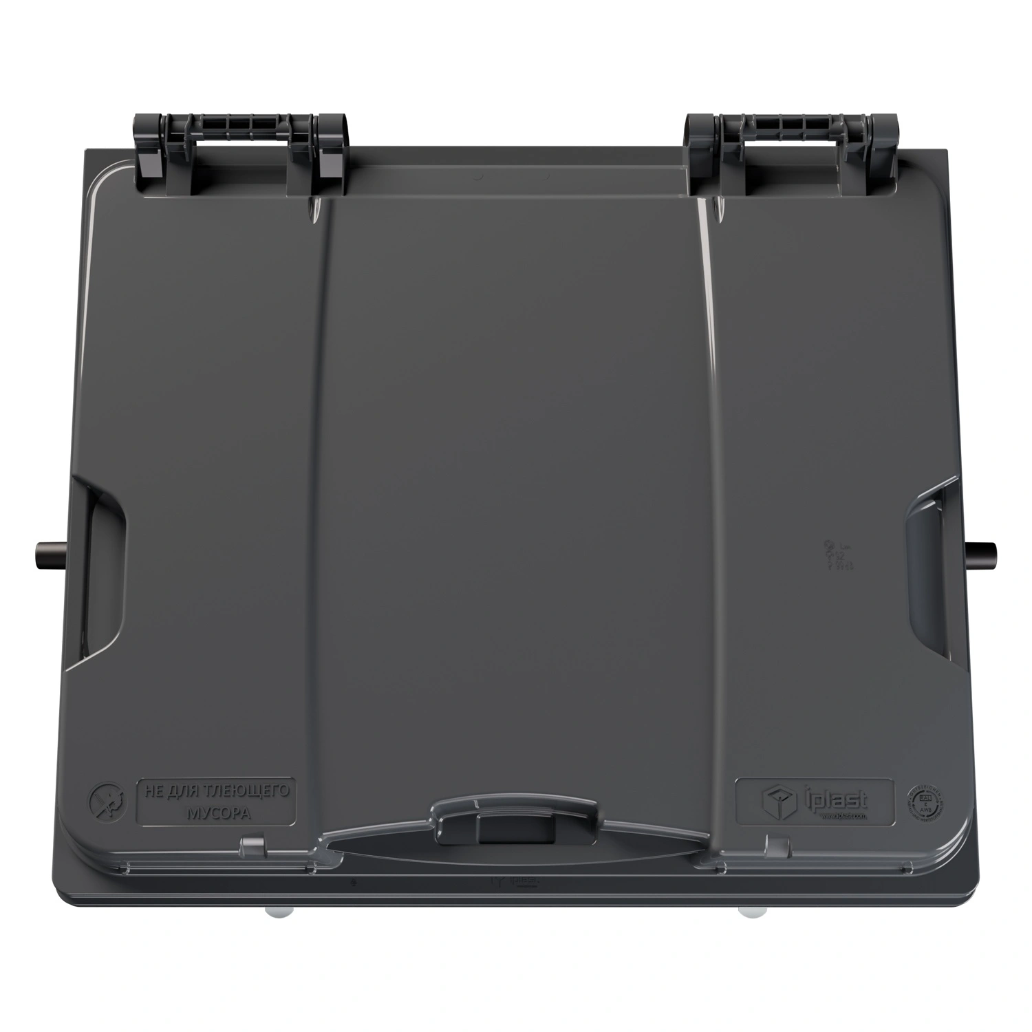 Мусорный контейнер 1100 л iPlast тёмно-серый 4-колёсный с тёмно-серой крышкой N1 (20.807.1)