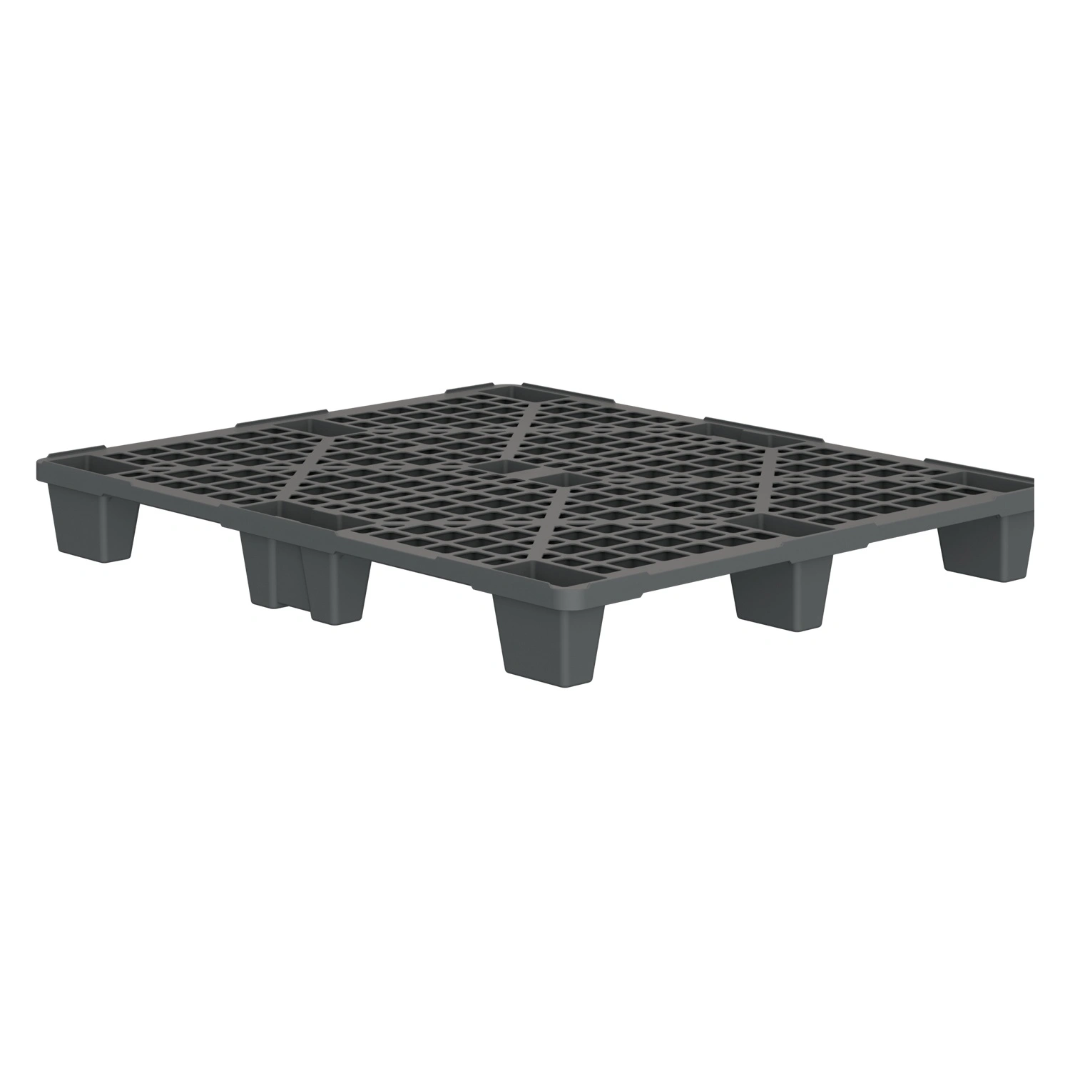 Пластиковый паллет 1200x1000x135 мм iPlast серый перфорированный на ножках с бортиком