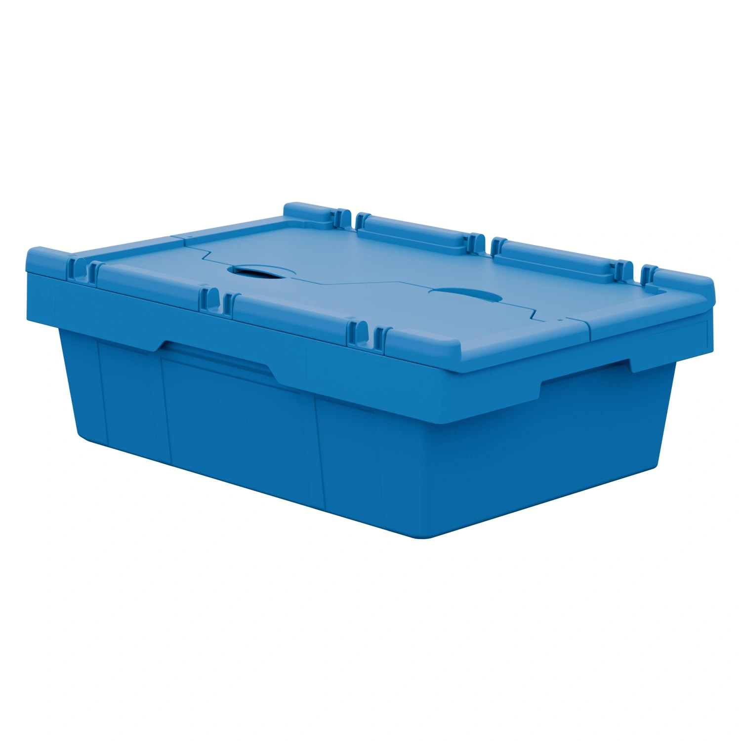 Вкладываемый контейнер INSTORE KV-6417 600х400х196 мм iPlast голубой со сплошным дном и распашной крышкой