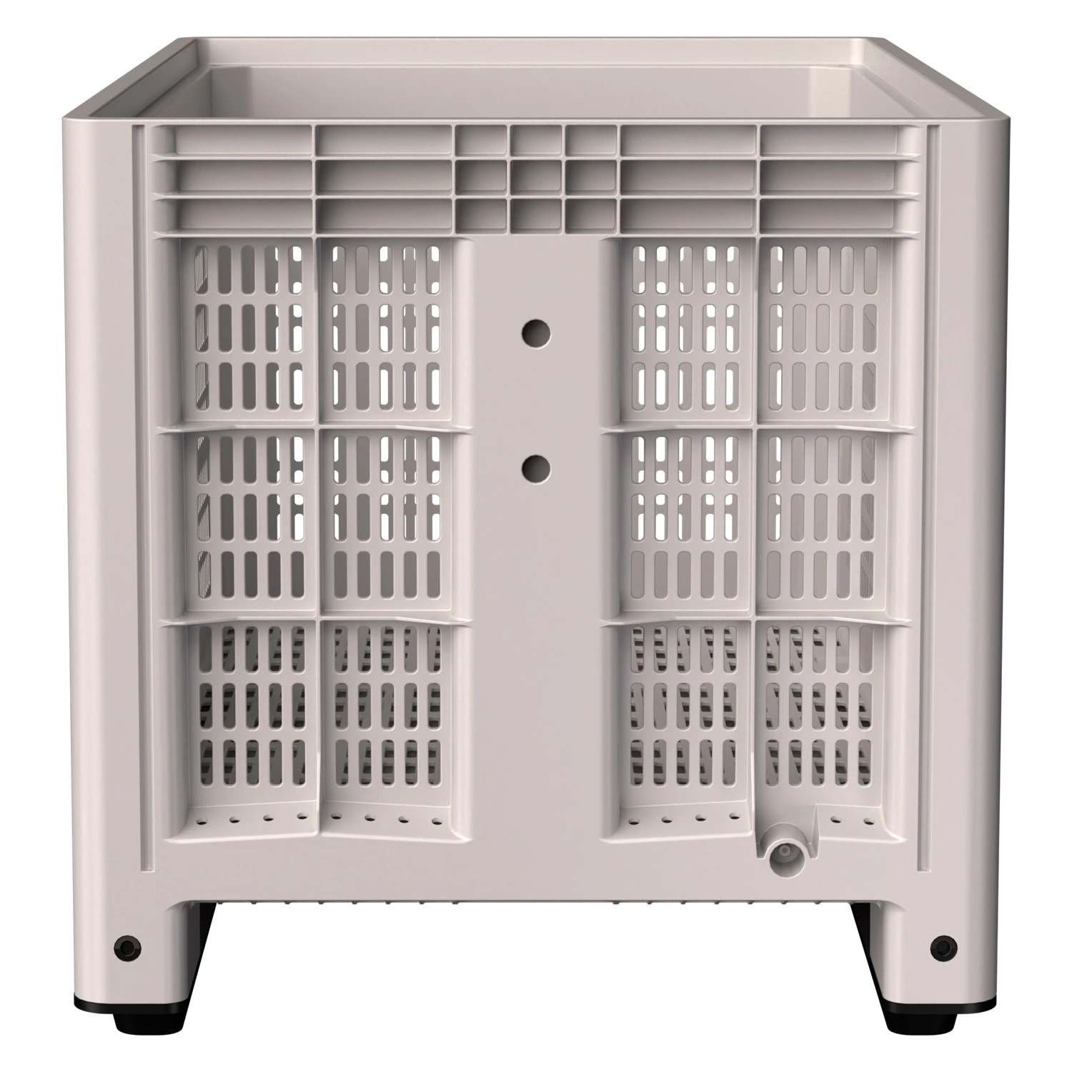 Большой контейнер 1200x800x800 мм iPlast iBOX светло-серый c перфорированными стенками и дном, на полозьях Большой контейнер 1200x800x800 мм iPlast iBOX светло-серый c перфорированными стенками и дном, на полозьях