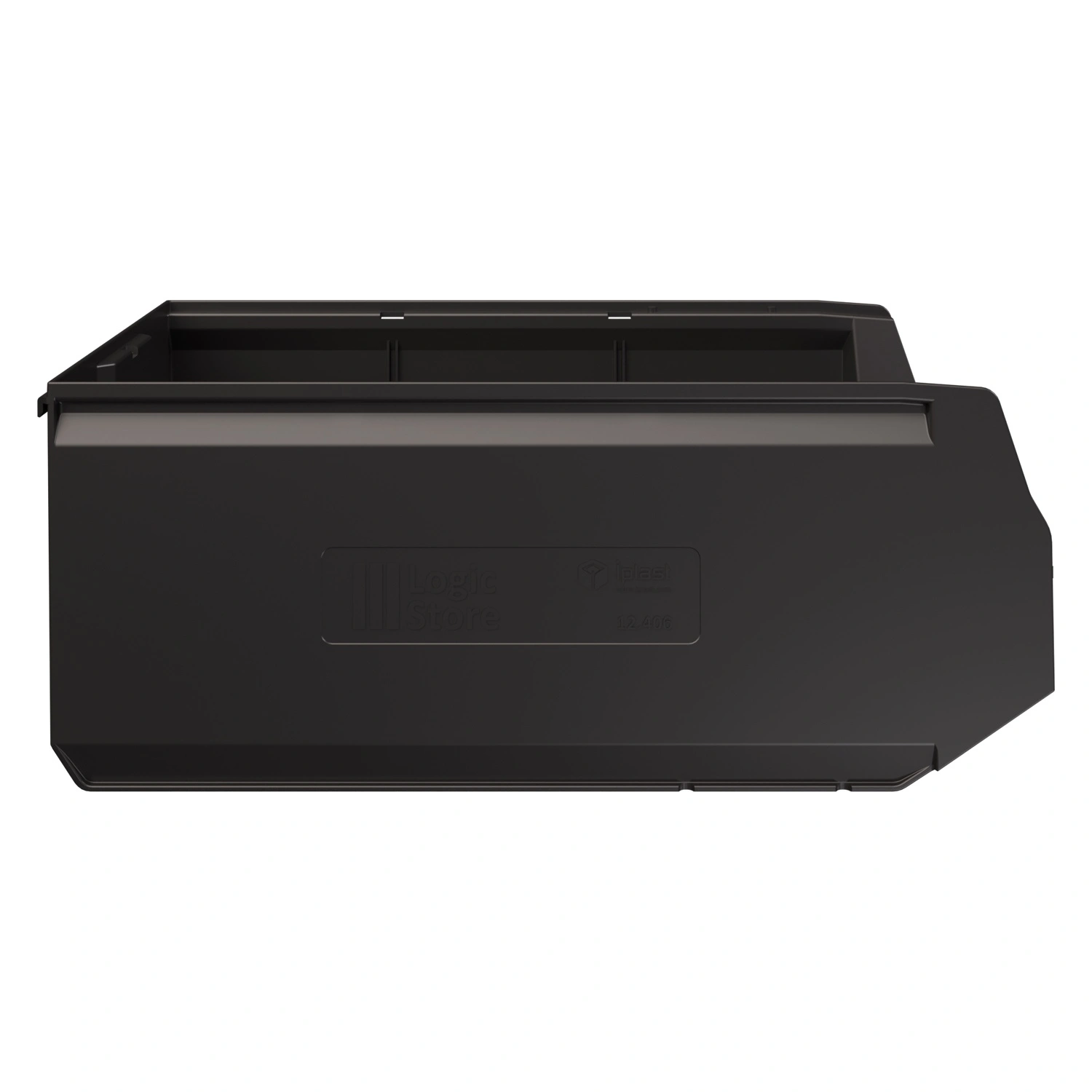 Складской лоток Logic Store 500х300х200 мм iPlast чёрный ЭКО с отверстиями для перегородок N1 (12.406.1) Складской лоток Logic Store 500х300х200 мм iPlast чёрный ЭКО с отверстиями для перегородок N1 (12.406.1)