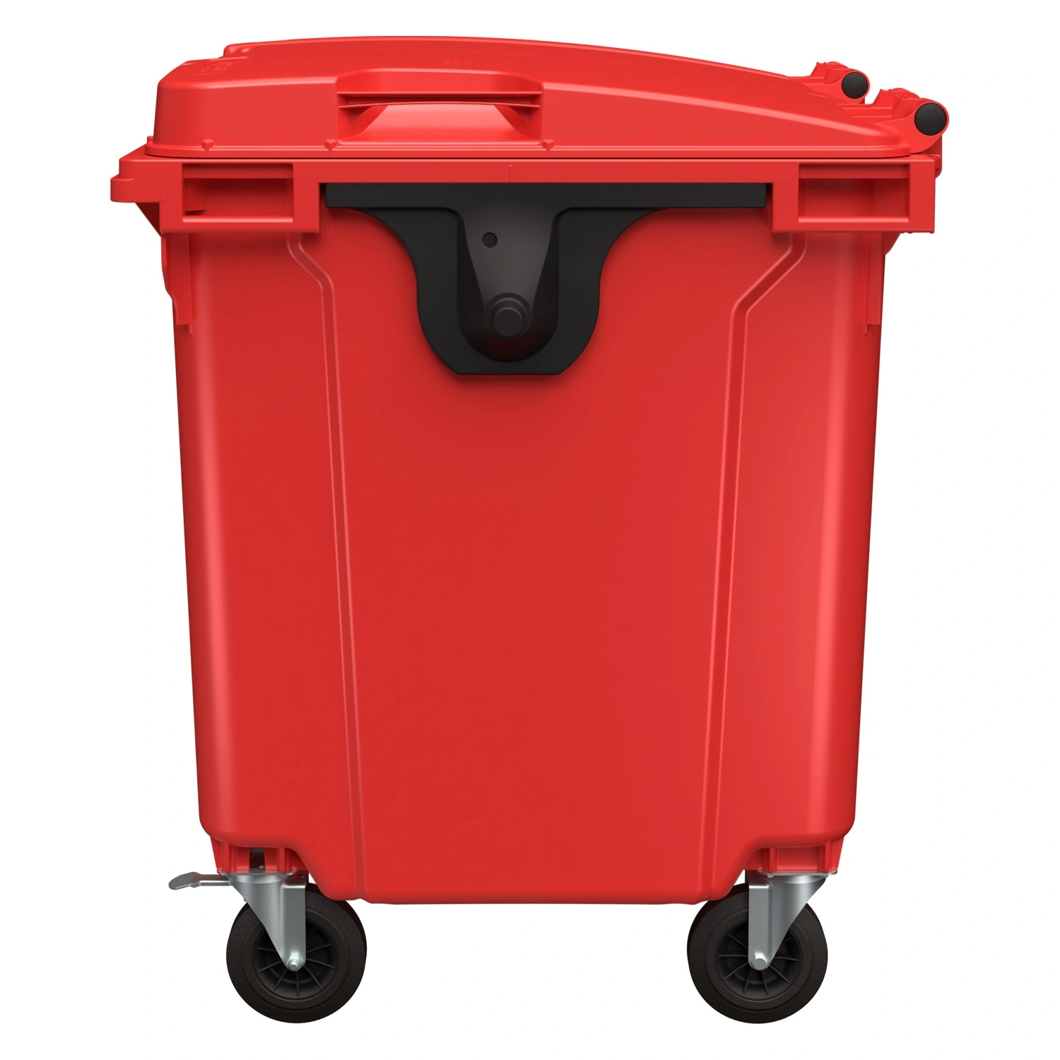 Мусорный контейнер 1100 л iPlast красный 4-колёсный с красной крышкой N1 (20.807.1)