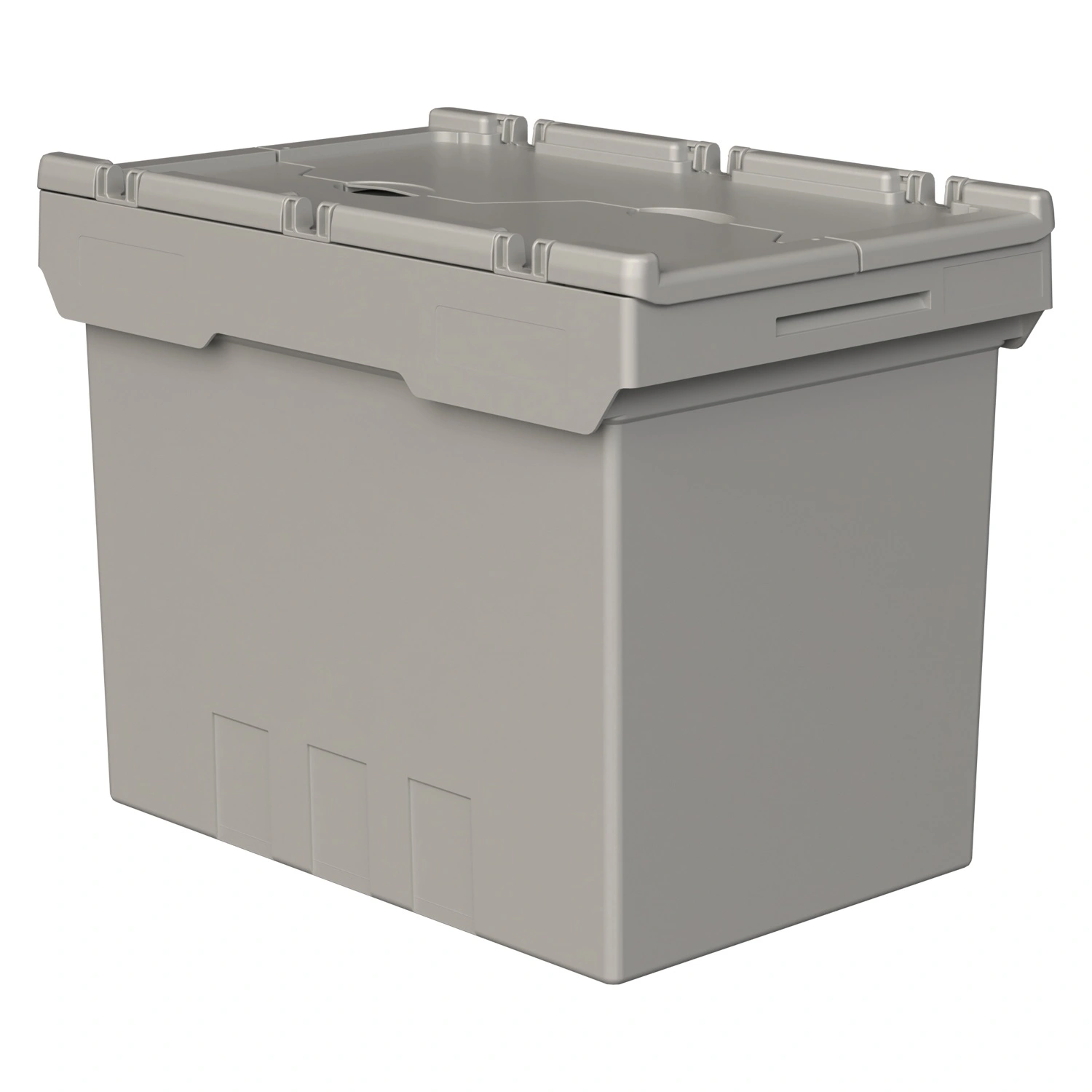 Вкладываемый контейнер INSTORE KV-6442 600х400х420 мм iPlast серый со сплошным дном и распашной крышкой