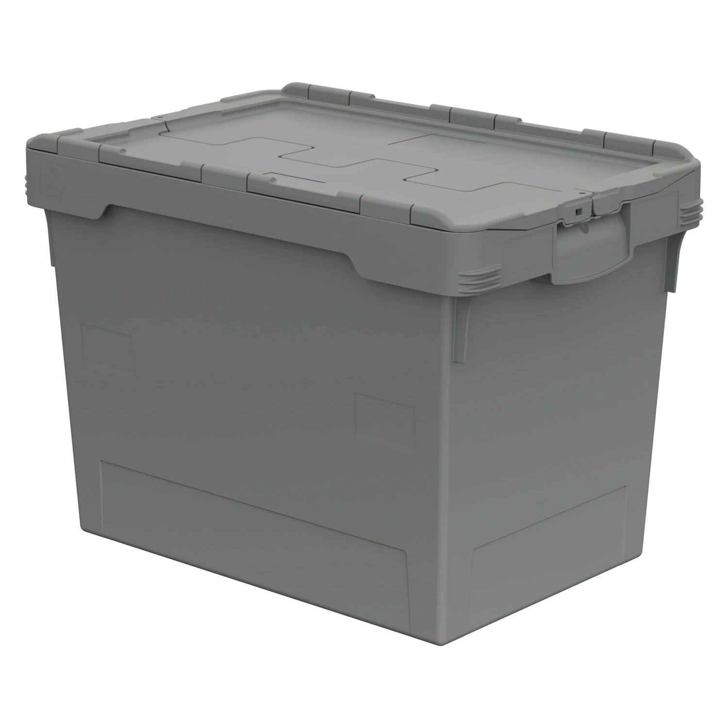 Вкладываемый контейнер INSTORE KV-6442.1 600х398х420 мм iPlast серый со сплошным дном и распашной крышкой