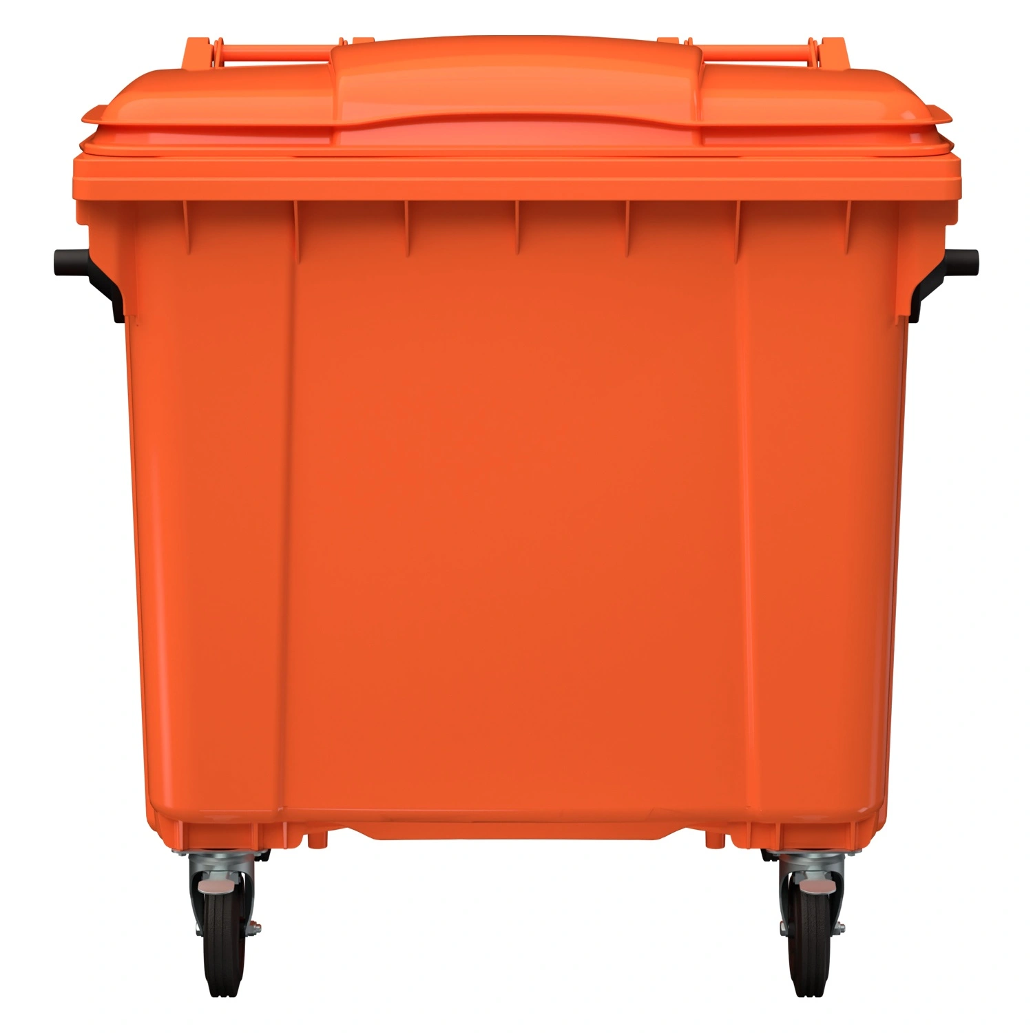 Мусорный контейнер 1100 л iPlast оранжевый 4-колёсный с оранжевой крышкой N2 (20.807.2)