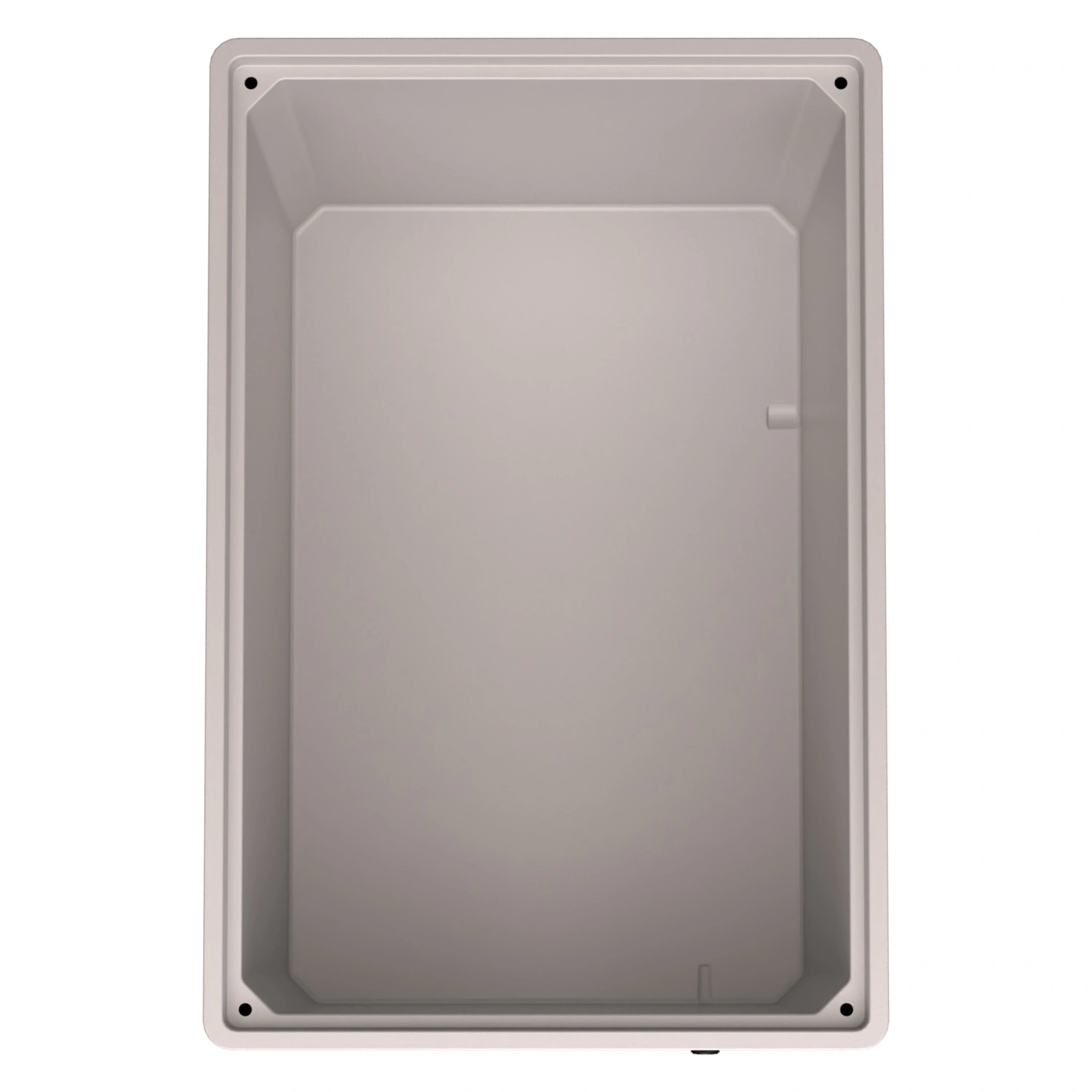 Большой контейнер 1200х800х800 мм iPlast iBOX светло-серый со сплош. стенками и дном на ножках с пробкой 1 дюйм
