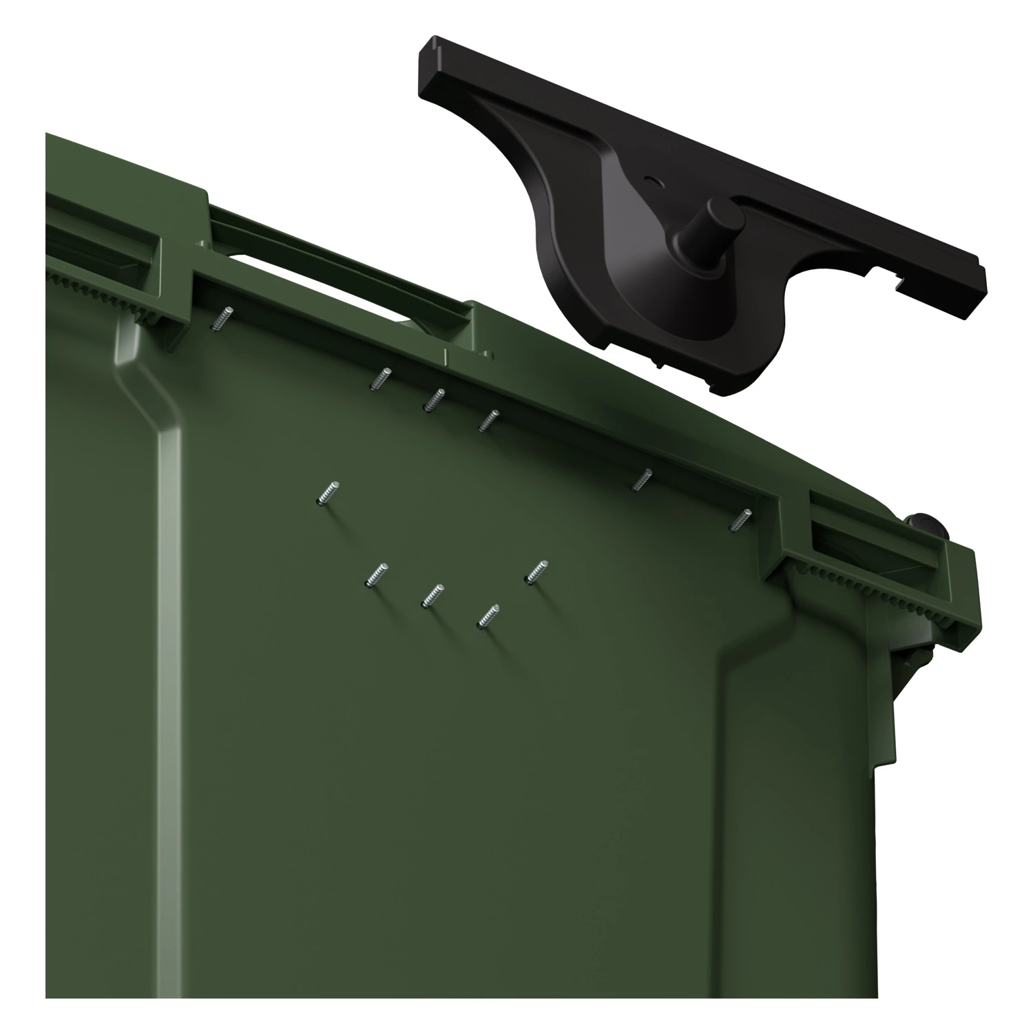 Мусорный контейнер 1100 л iPlast зелёный 4-х колёс. с зелёной крышкой и тёмно-серой крышкой TwinLid N2 (20.807.2)