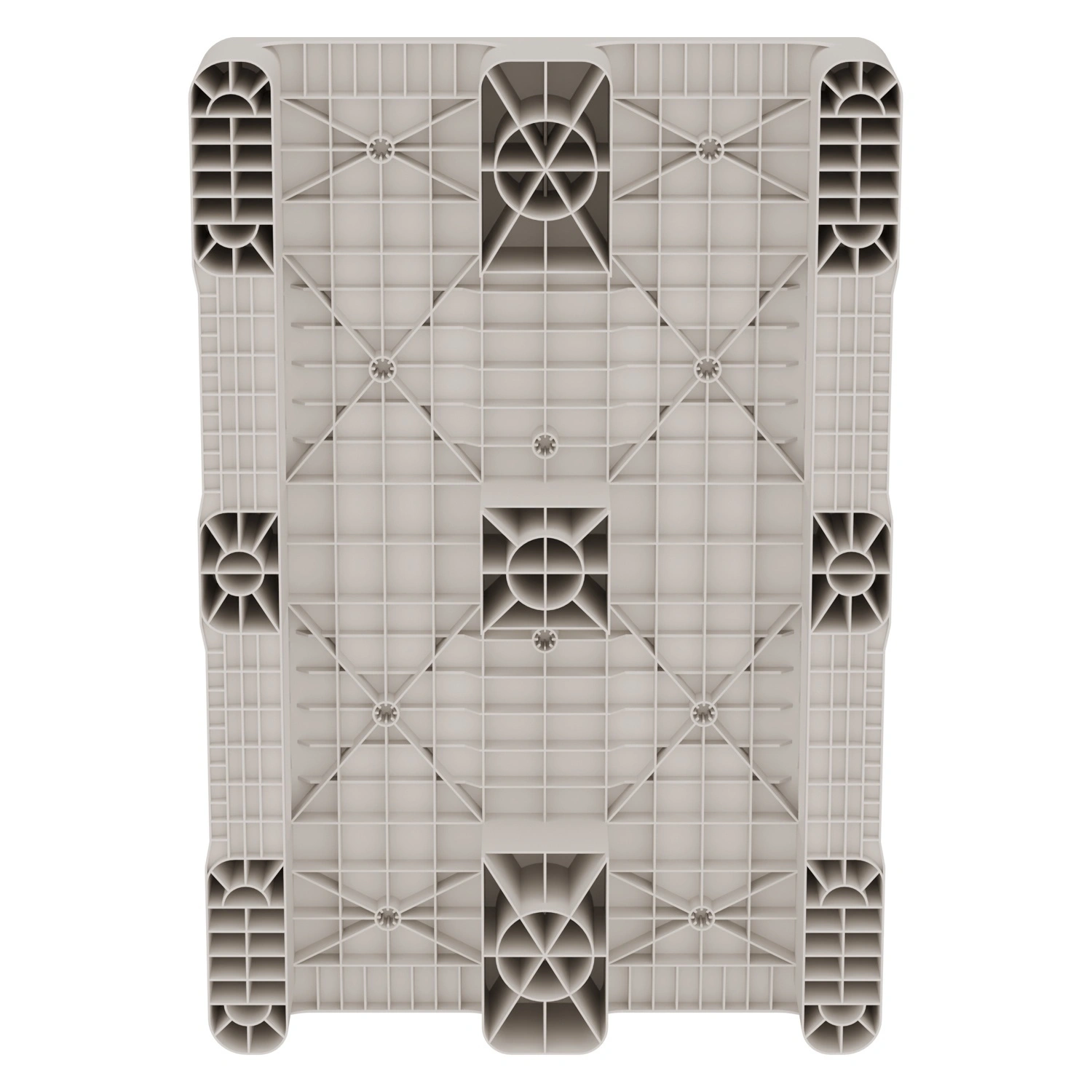 Пластиковый паллет 1200х800х150 мм iPlast белый сплошной на 2 полозьях без бортика