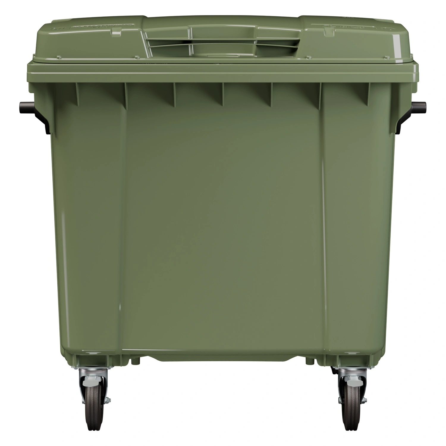 Мусорный контейнер 1100 л iPlast зелёный 4-х колёсный с зелёной крышкой N1 (20.807.1)