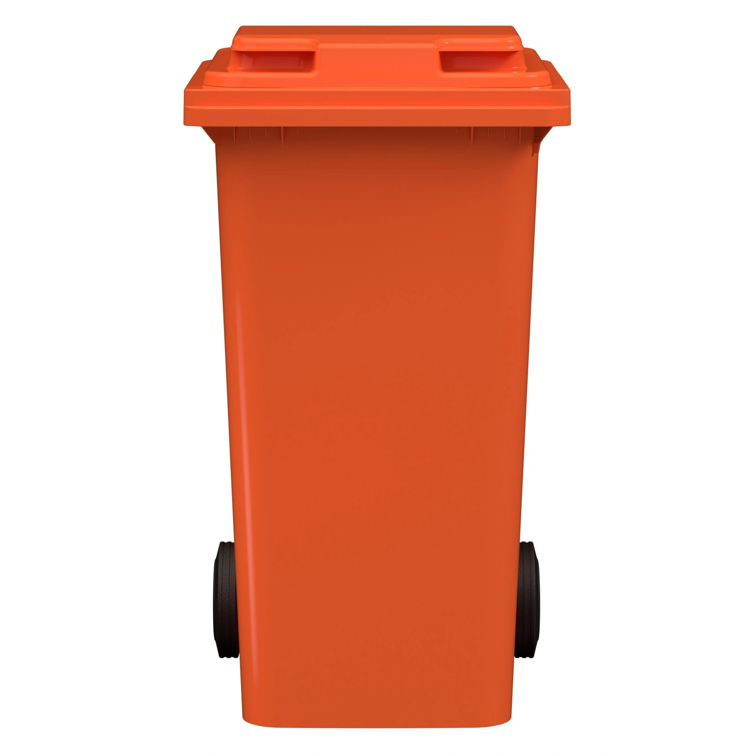 Мусорный контейнер 240 л iPlast оранжевый 2-колёсный (д. 200 мм) с оранжевой полипропиленовой крышкой