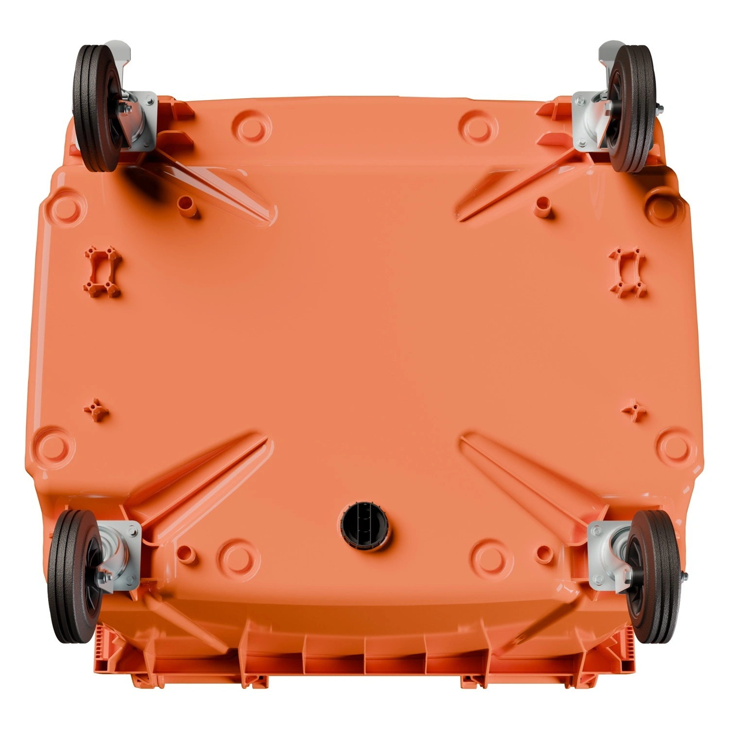 Мусорный контейнер 1100 л iPlast оранжевый 4-колёсный с оранжевой крышкой N2 (20.807.2)