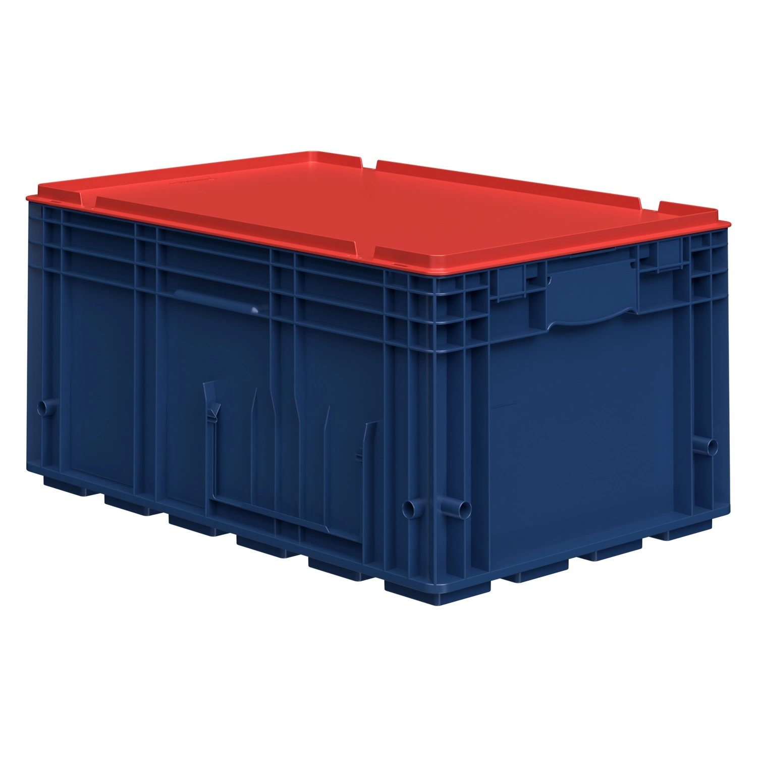 Ящик R-KLT 6429 594х396х280 мм iPlast синий индиго с усиленным дном Ящик R-KLT 6429 594х396х280 мм iPlast синий индиго с усиленным дном