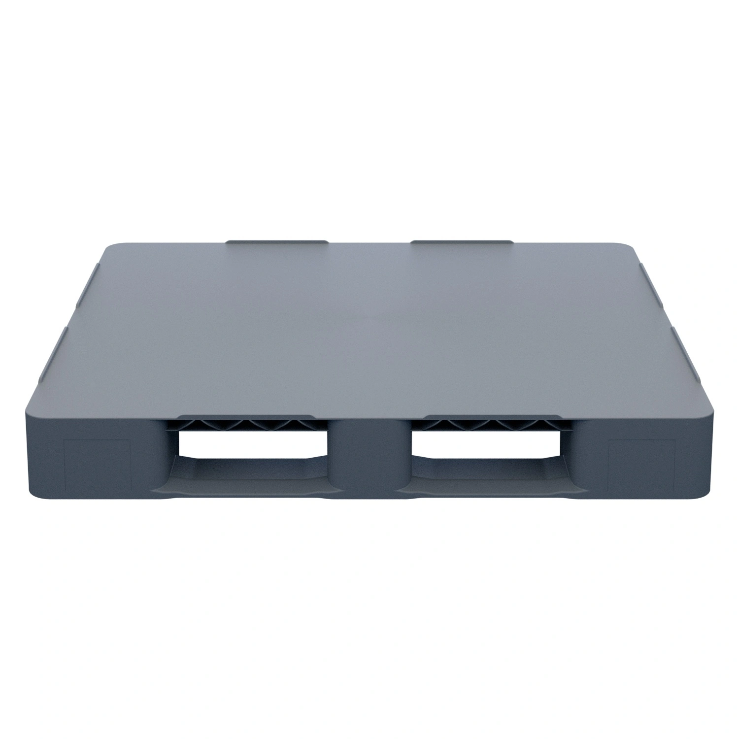 Пластиковый паллет 1200х1000х150 мм iPlast серый сплошной на 2 полозьях с бортиком