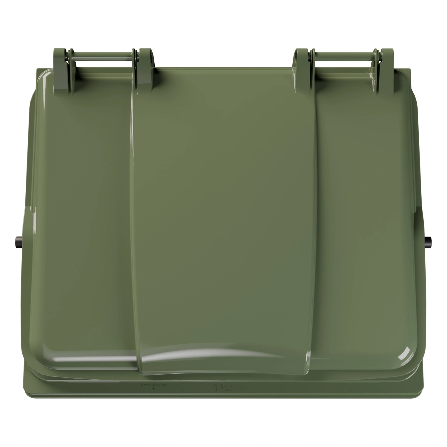 Мусорный контейнер 1100 л iPlast зелёный 4-колёсный с зелёной крышкой N2 (20.807.2)